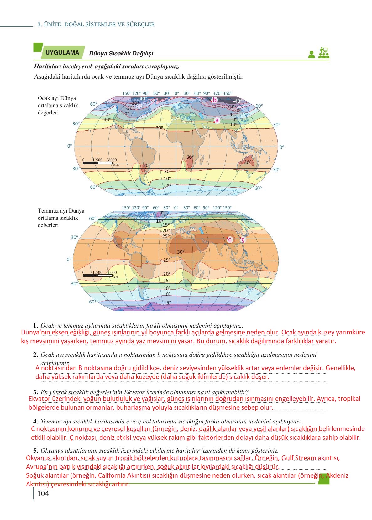 9. Sınıf Meb Yayınları Coğrafya Ders Kitabı Sayfa 104 Cevapları