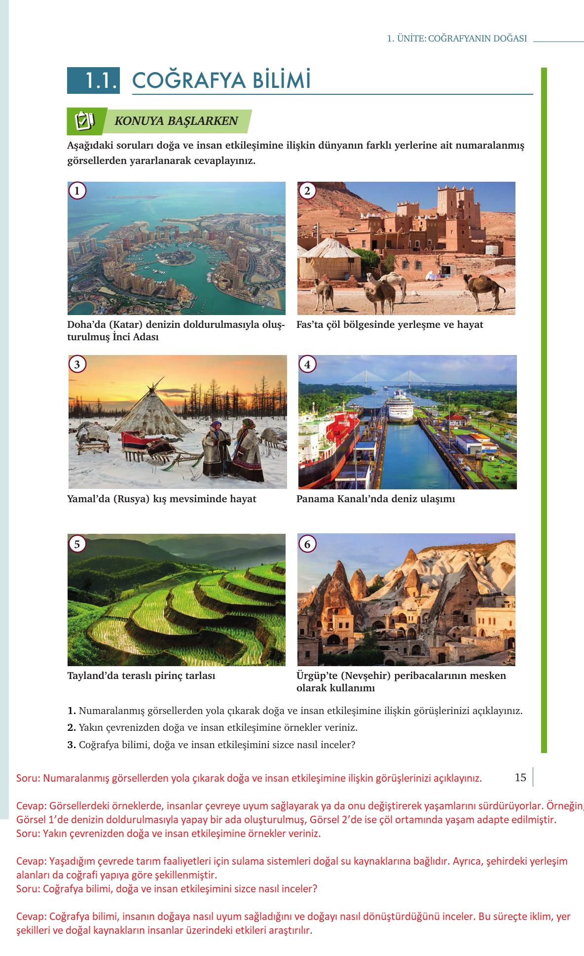 9. Sınıf Meb Yayınları Coğrafya Ders Kitabı Sayfa 15 Cevapları 9. Sınıf Meb Yayınları Coğrafya Ders Kitabı Sayfa 15 Cevapları