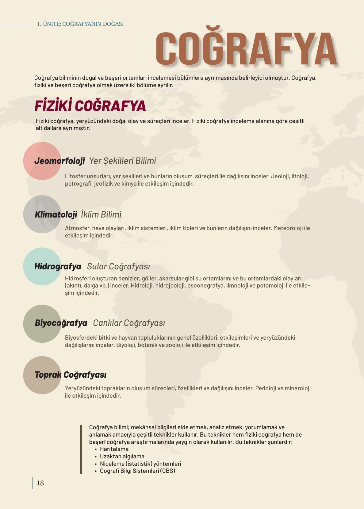 9. Sınıf Meb Yayınları Coğrafya Ders Kitabı Sayfa 18 Cevapları