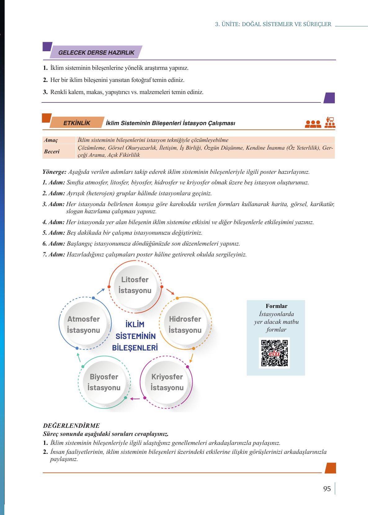 9. Sınıf Meb Yayınları Coğrafya Ders Kitabı Sayfa 95 Cevapları