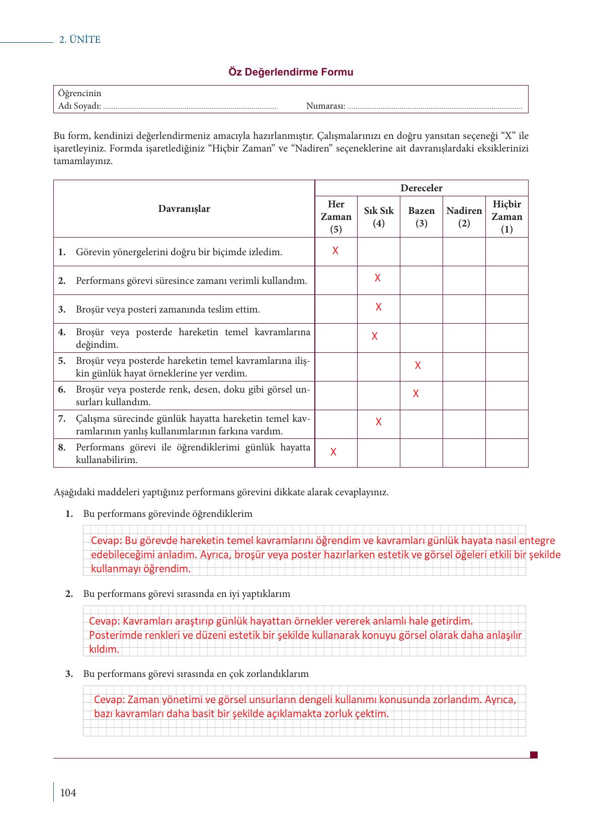 9. Sınıf Meb Yayınları Fizik Ders Kitabı Sayfa 104 Cevapları