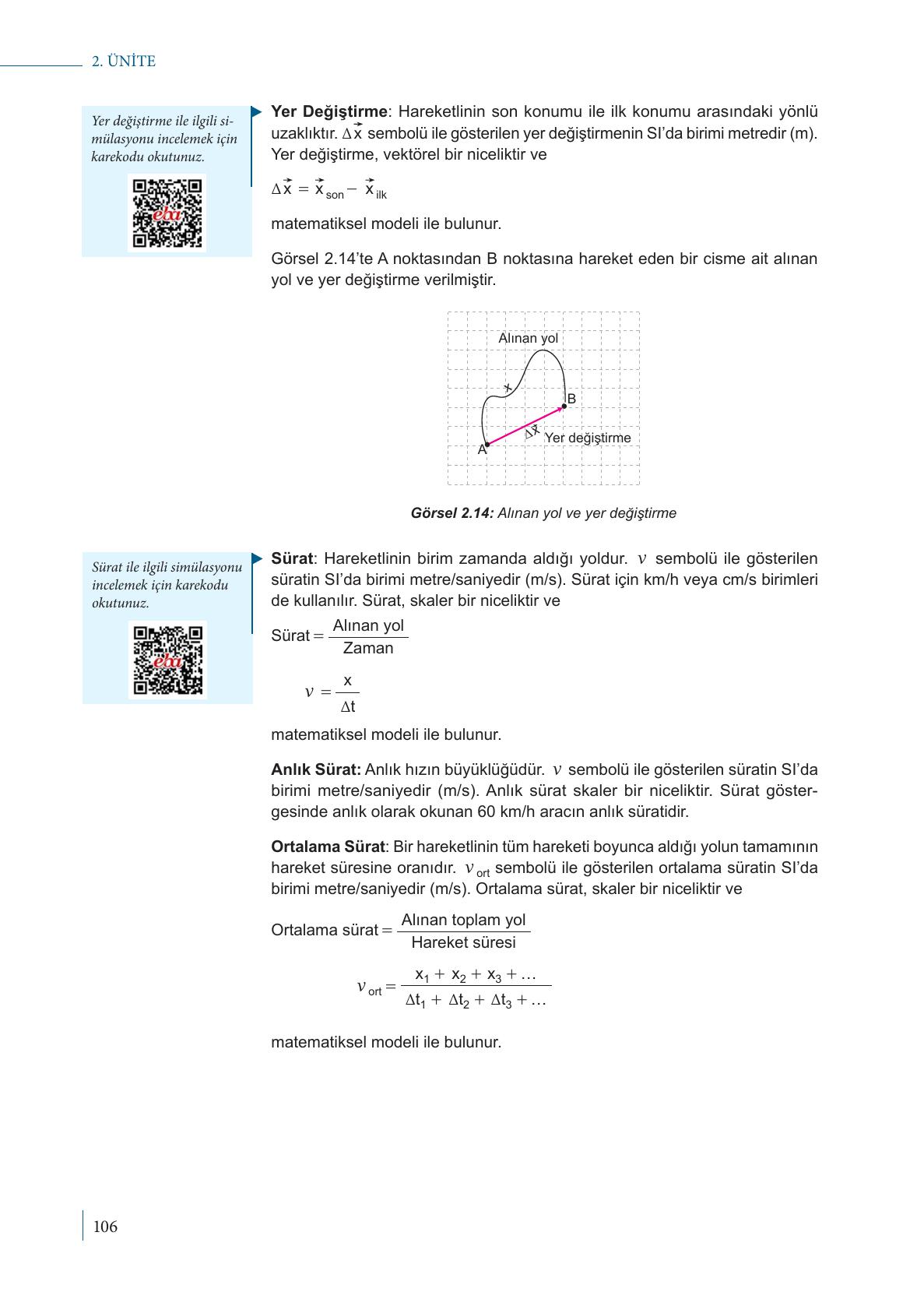 9. Sınıf Meb Yayınları Fizik Ders Kitabı Sayfa 106 Cevapları