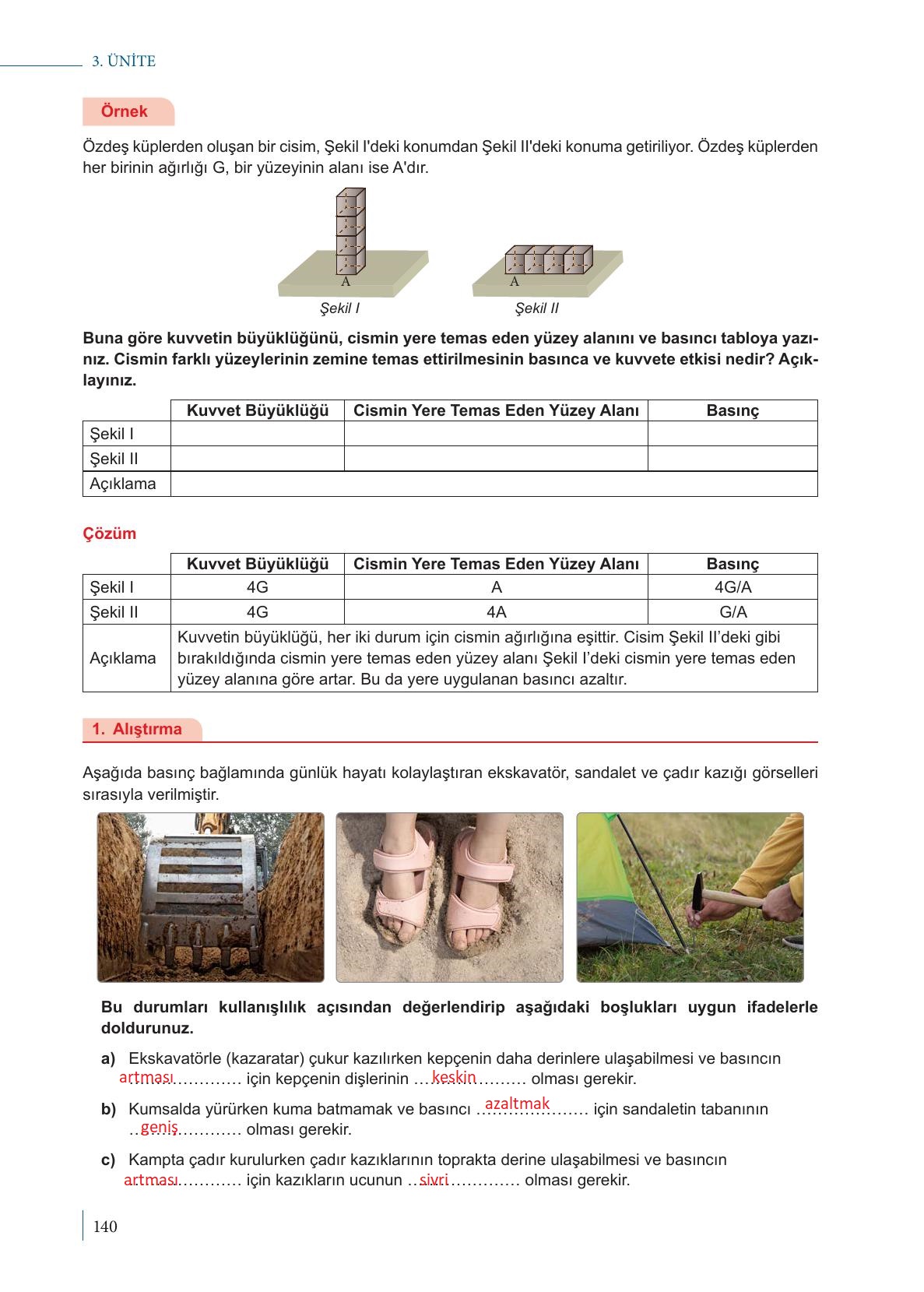 9. Sınıf Meb Yayınları Fizik Ders Kitabı Sayfa 140 Cevapları 9. Sınıf Meb Yayınları Fizik Ders Kitabı Sayfa 140 Cevapları