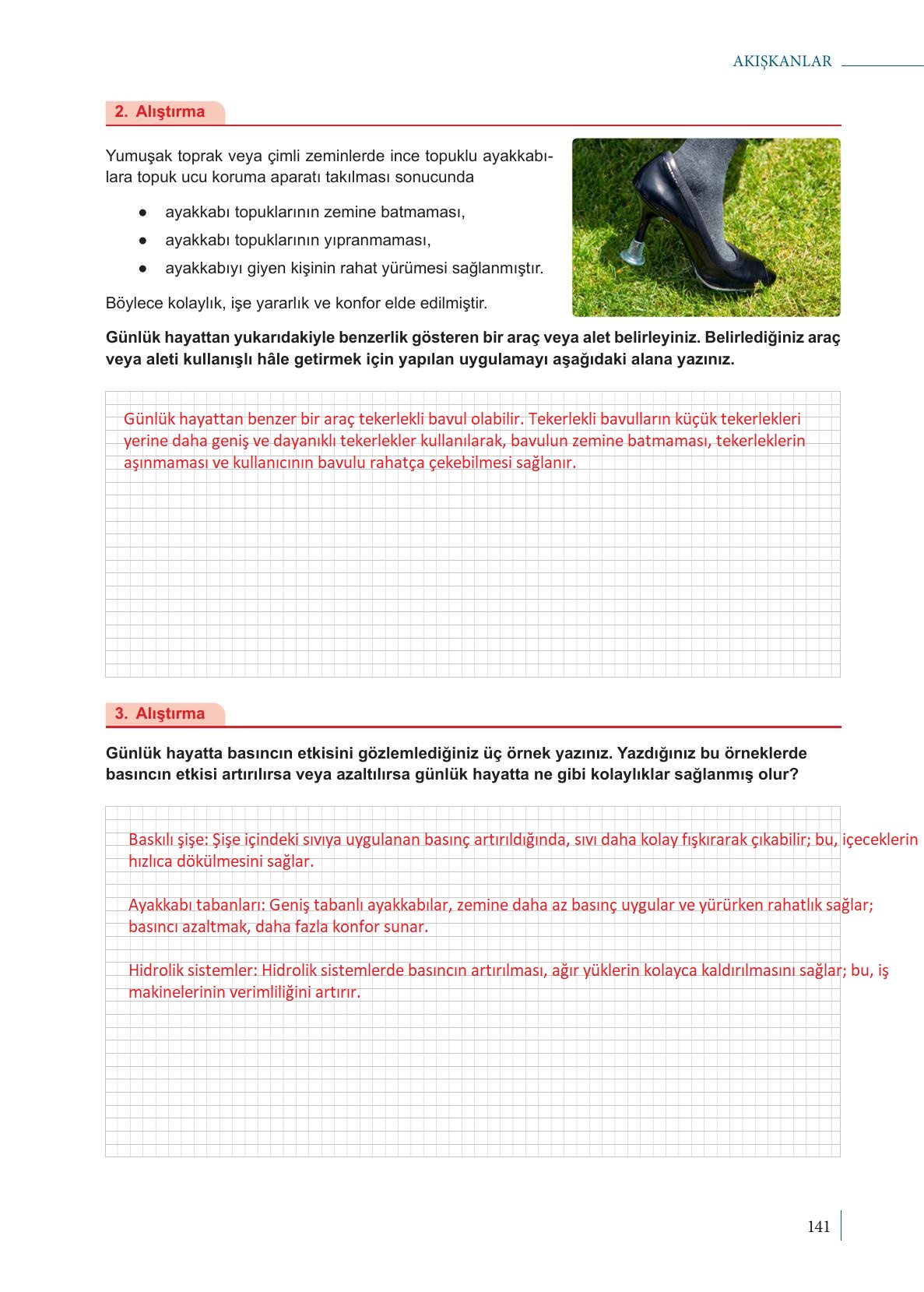 9. Sınıf Meb Yayınları Fizik Ders Kitabı Sayfa 141 Cevapları