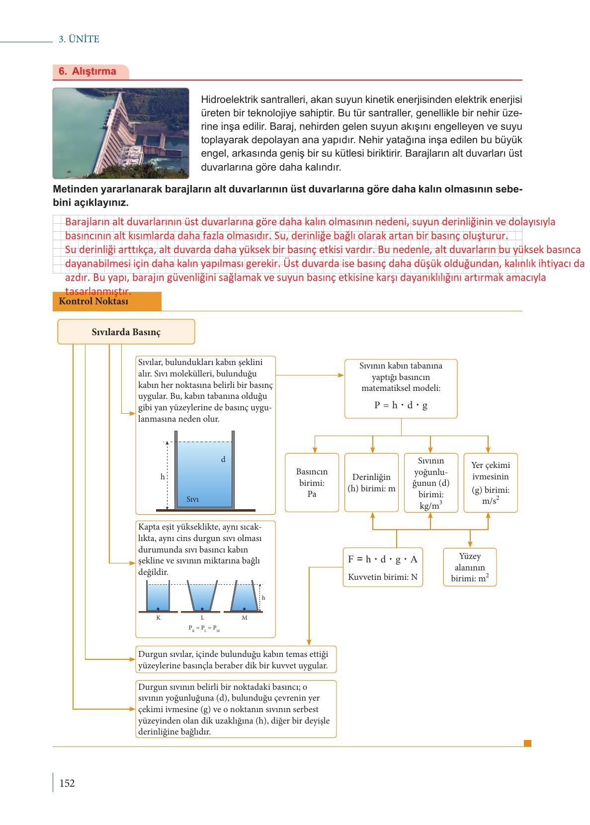 9. Sınıf Meb Yayınları Fizik Ders Kitabı Sayfa 152 Cevapları