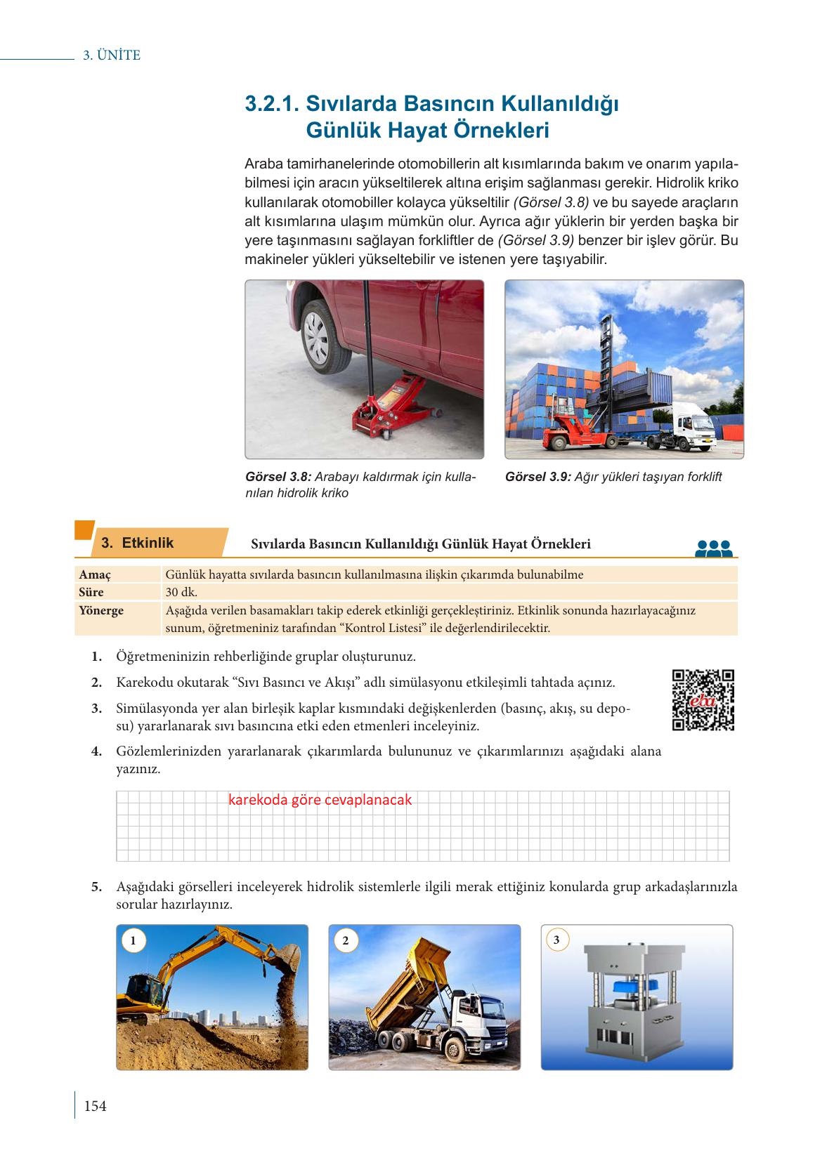 9. Sınıf Meb Yayınları Fizik Ders Kitabı Sayfa 154 Cevapları 9. Sınıf Meb Yayınları Fizik Ders Kitabı Sayfa 154 Cevapları