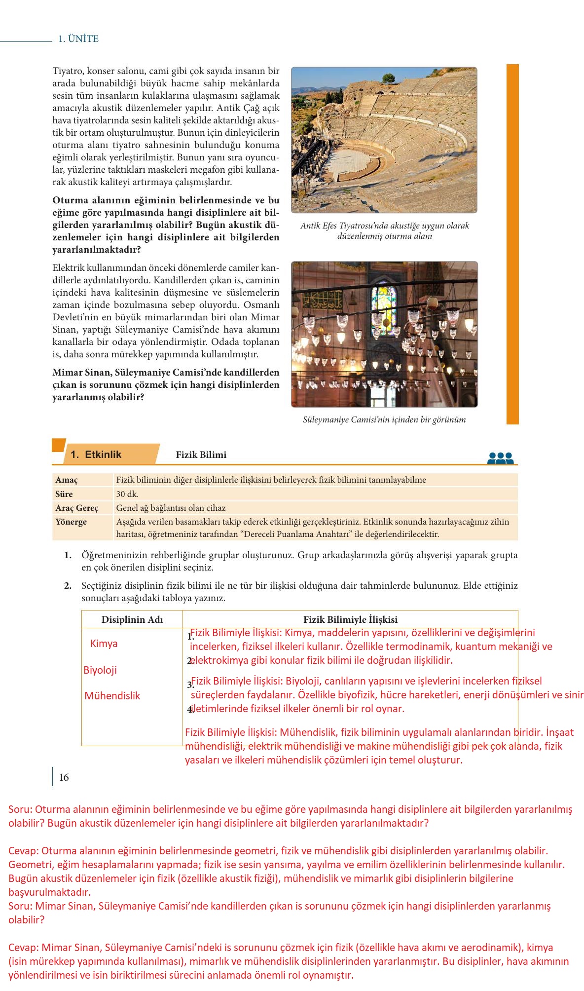 9. Sınıf Meb Yayınları Fizik Ders Kitabı Sayfa 16 Cevapları 9. Sınıf Meb Yayınları Fizik Ders Kitabı Sayfa 16 Cevapları