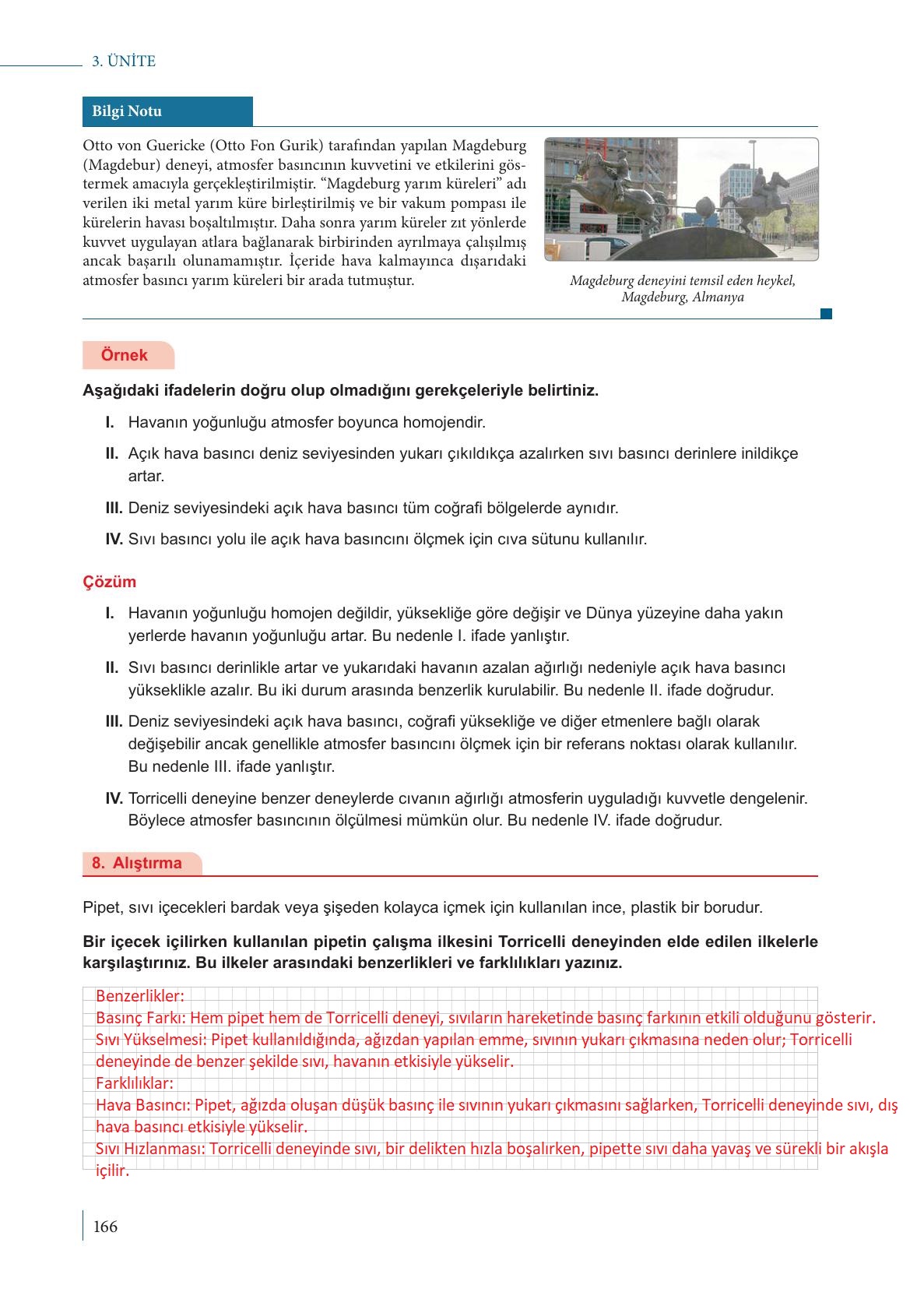 9. Sınıf Meb Yayınları Fizik Ders Kitabı Sayfa 166 Cevapları 9. Sınıf Meb Yayınları Fizik Ders Kitabı Sayfa 166 Cevapları