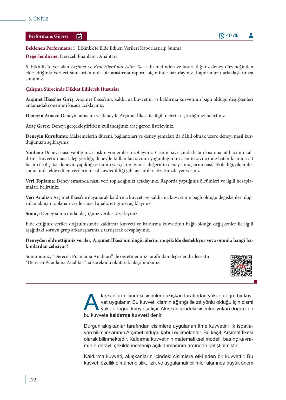 9. Sınıf Meb Yayınları Fizik Ders Kitabı Sayfa 172 Cevapları 9. Sınıf Meb Yayınları Fizik Ders Kitabı Sayfa 172 Cevapları