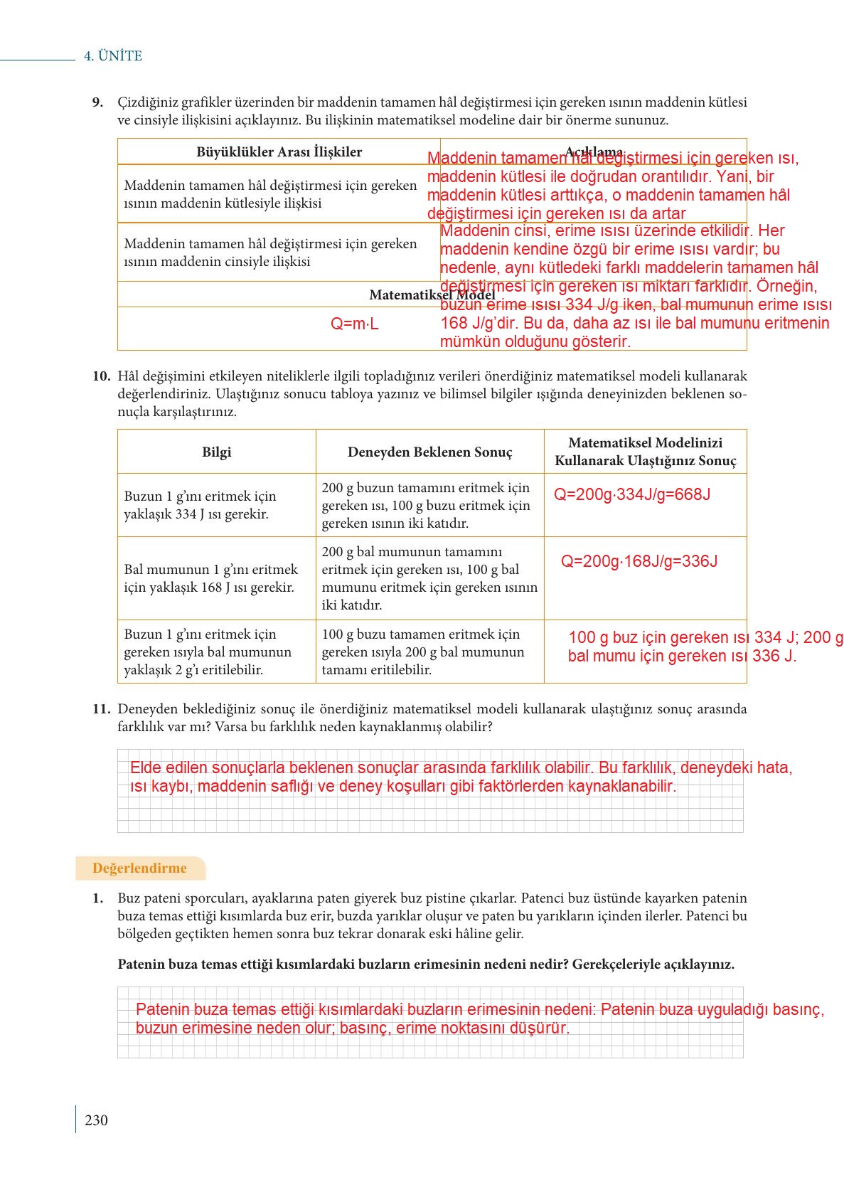 9. Sınıf Meb Yayınları Fizik Ders Kitabı Sayfa 230 Cevapları 9. Sınıf Meb Yayınları Fizik Ders Kitabı Sayfa 230 Cevapları