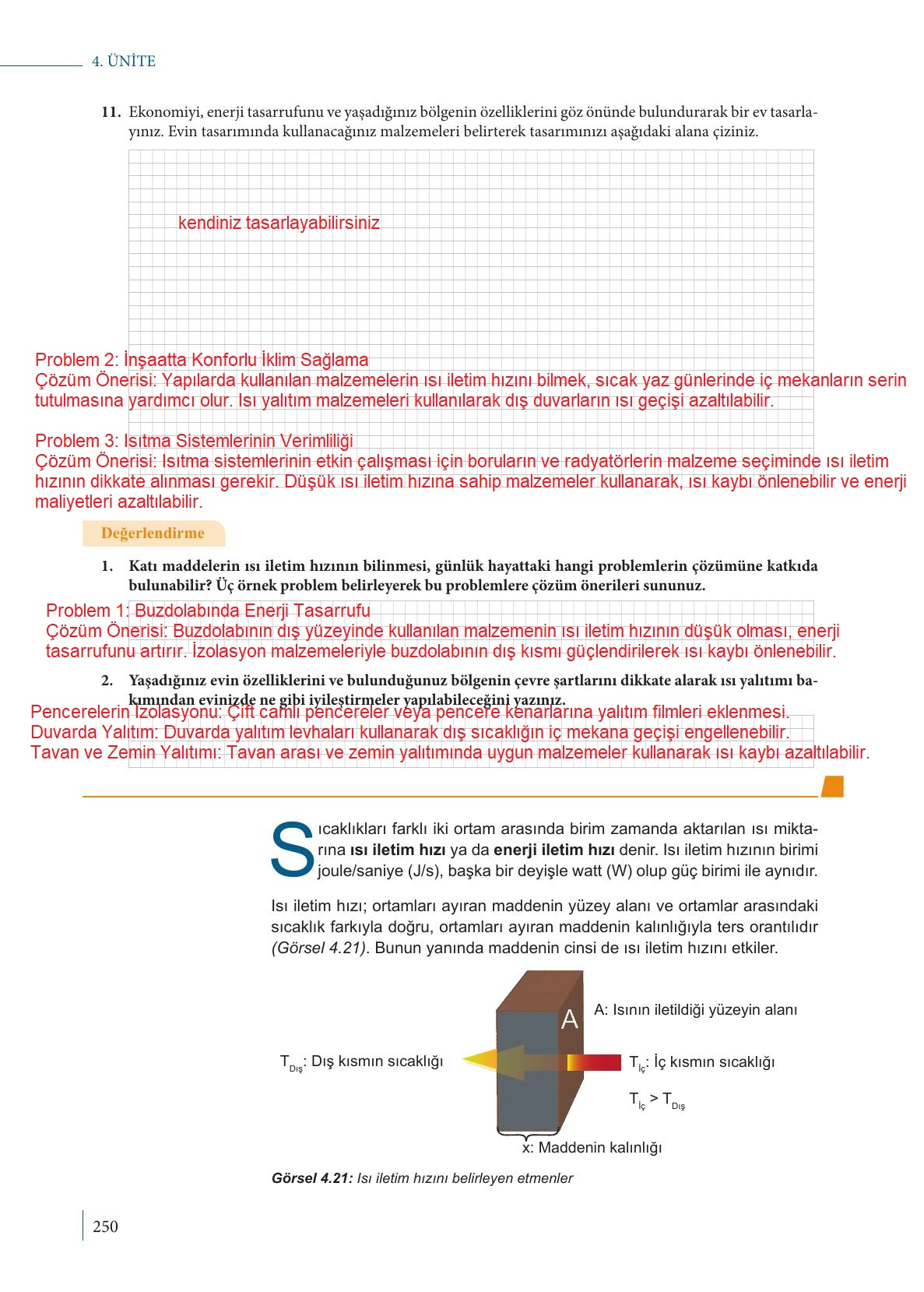 9. Sınıf Meb Yayınları Fizik Ders Kitabı Sayfa 250 Cevapları