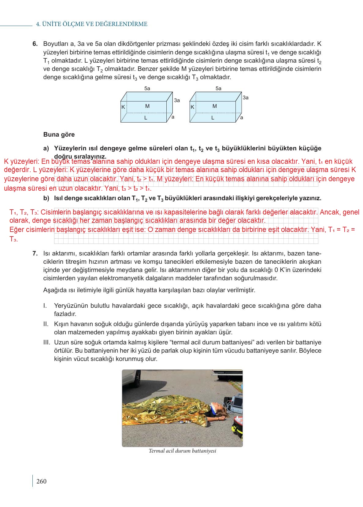 9. Sınıf Meb Yayınları Fizik Ders Kitabı Sayfa 260 Cevapları
