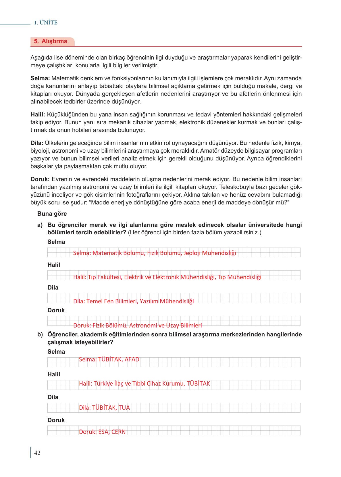 9. Sınıf Meb Yayınları Fizik Ders Kitabı Sayfa 42 Cevapları