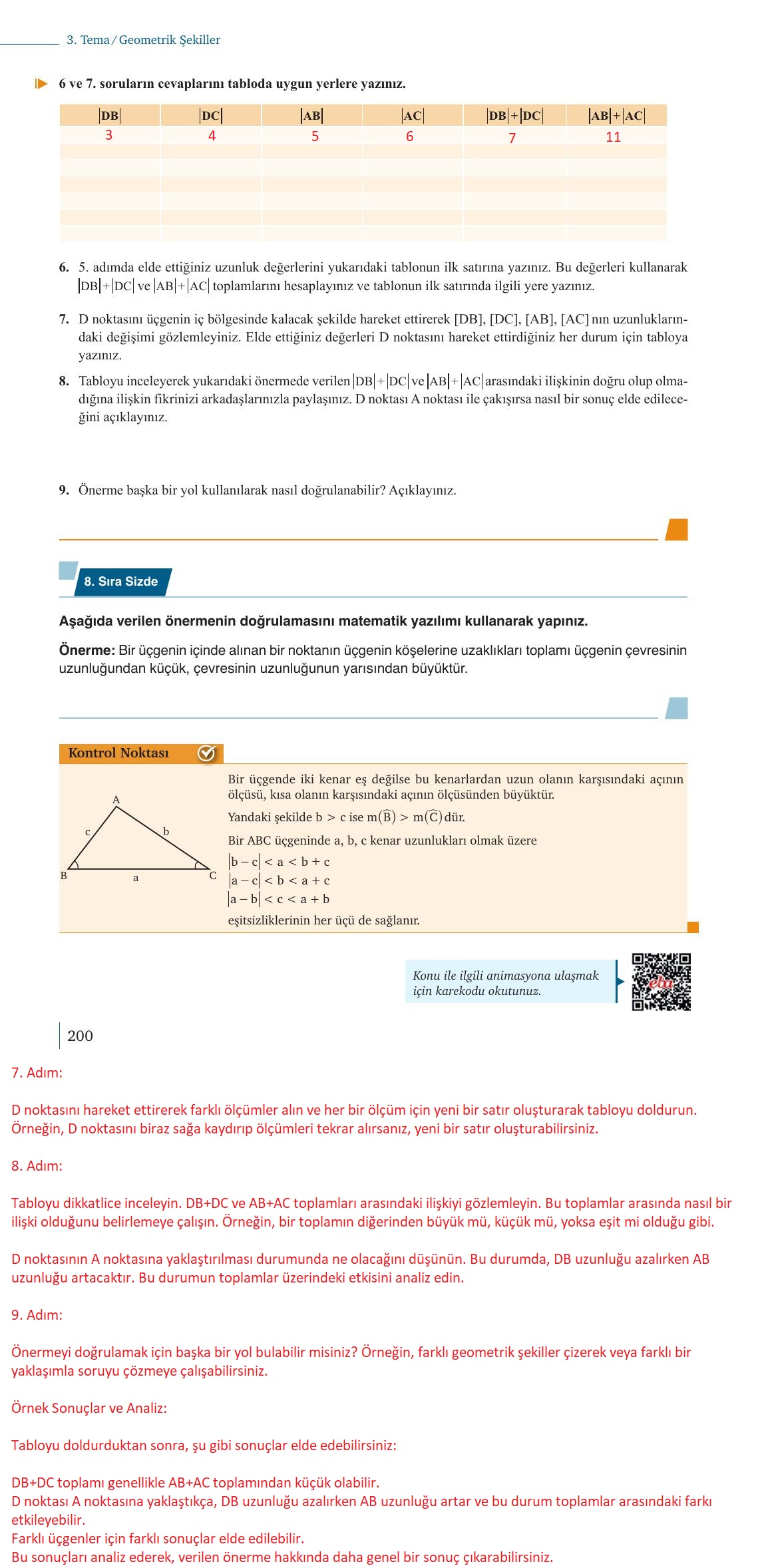 9. Sınıf Meb Yayınları Matematik Ders Kitabı Sayfa 200 Cevapları
