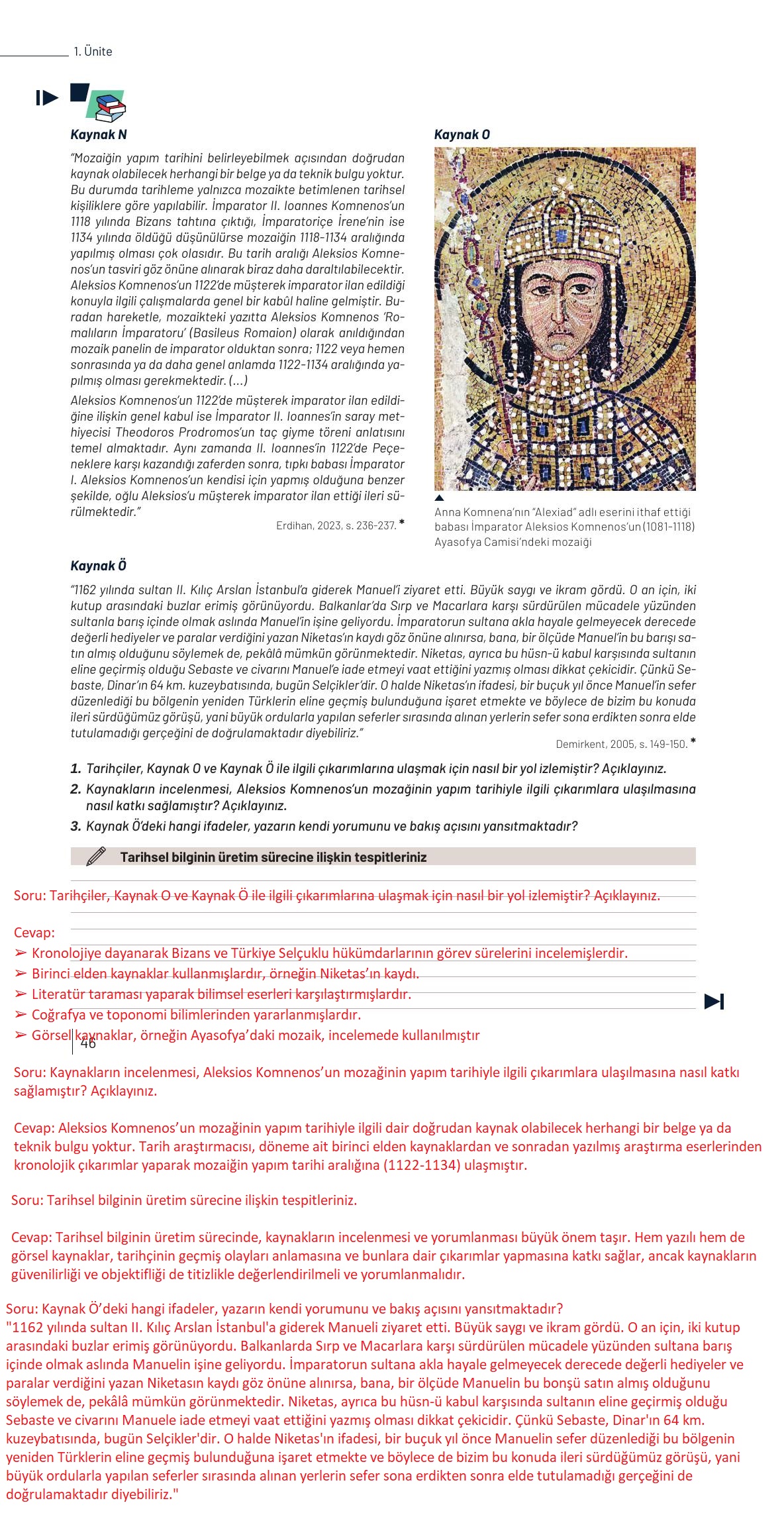 9. Sınıf Meb Yayınları Tarih Ders Kitabı Sayfa 46 Cevapları 9. Sınıf Meb Yayınları Tarih Ders Kitabı Sayfa 46 Cevapları