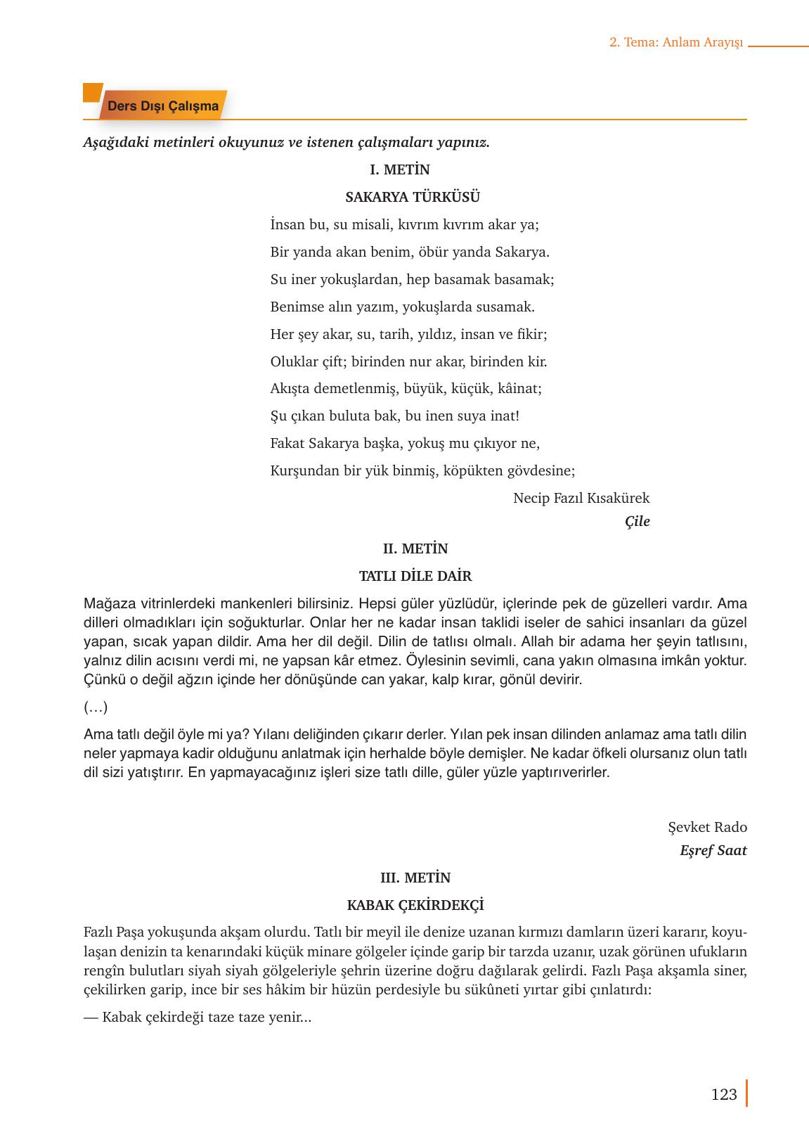9. Sınıf Meb Yayınları Türk Dili Ve Edebiyatı Ders Kitabı Sayfa 123 Cevapları 9. Sınıf Meb Yayınları Türk Dili Ve Edebiyatı Ders Kitabı Sayfa 123 Cevapları