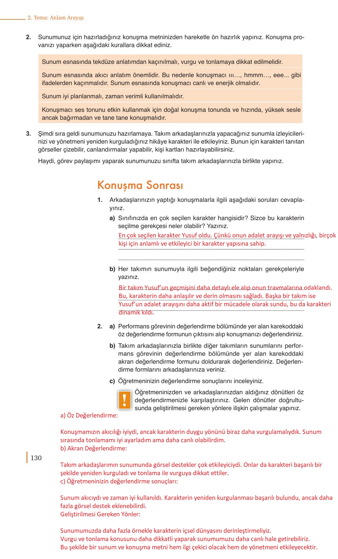 9. Sınıf Meb Yayınları Türk Dili Ve Edebiyatı Ders Kitabı Sayfa 130 Cevapları