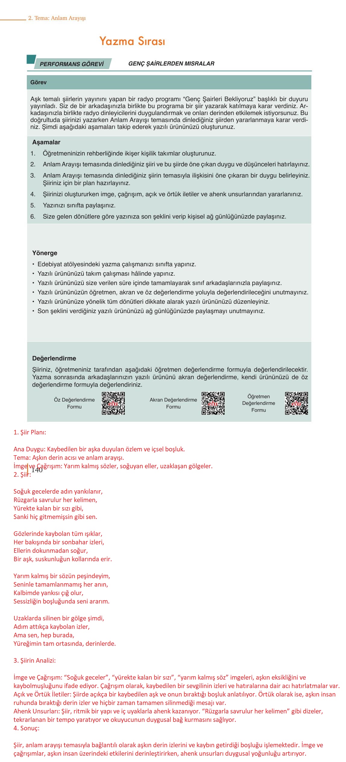 9. Sınıf Meb Yayınları Türk Dili Ve Edebiyatı Ders Kitabı Sayfa 140 Cevapları