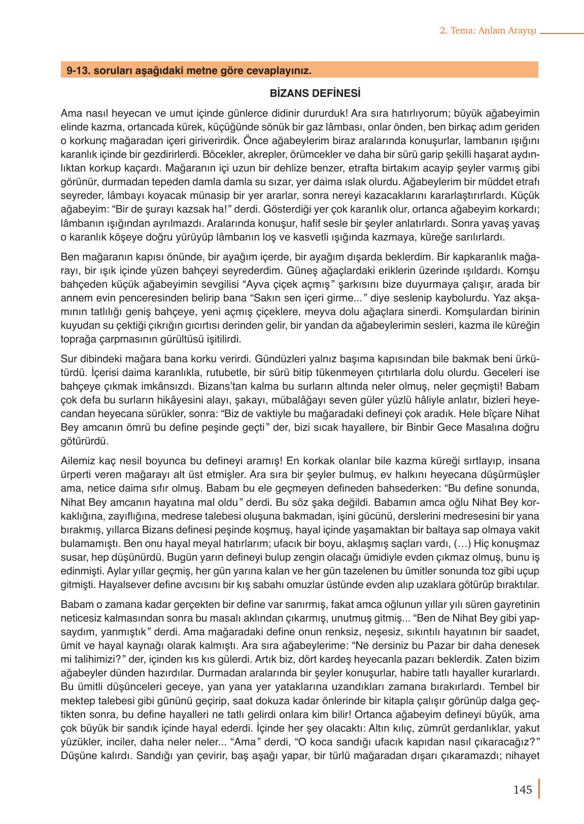9. Sınıf Meb Yayınları Türk Dili Ve Edebiyatı Ders Kitabı Sayfa 145 Cevapları 9. Sınıf Meb Yayınları Türk Dili Ve Edebiyatı Ders Kitabı Sayfa 145 Cevapları