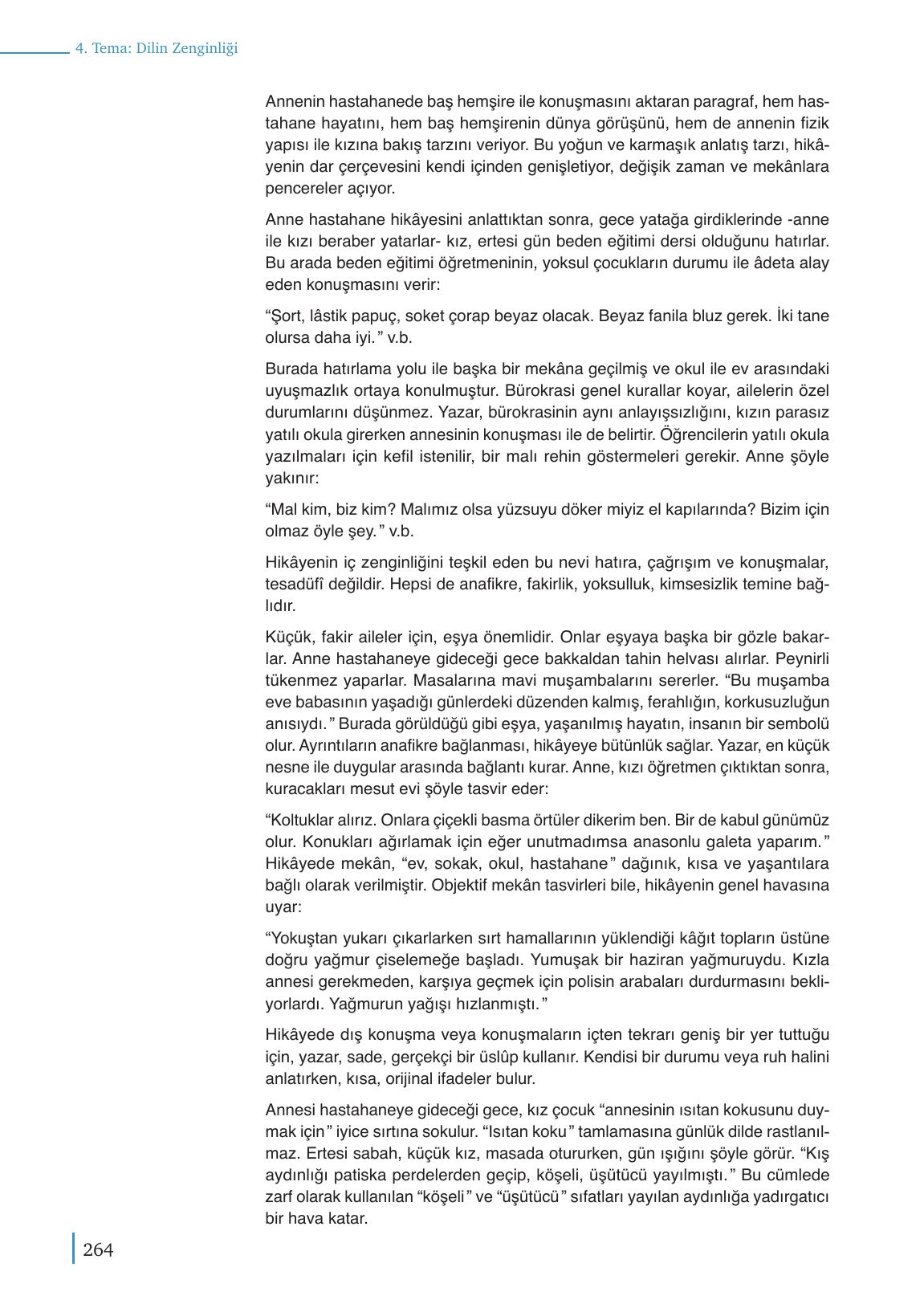 9. Sınıf Meb Yayınları Türk Dili Ve Edebiyatı Ders Kitabı Sayfa 264 Cevapları