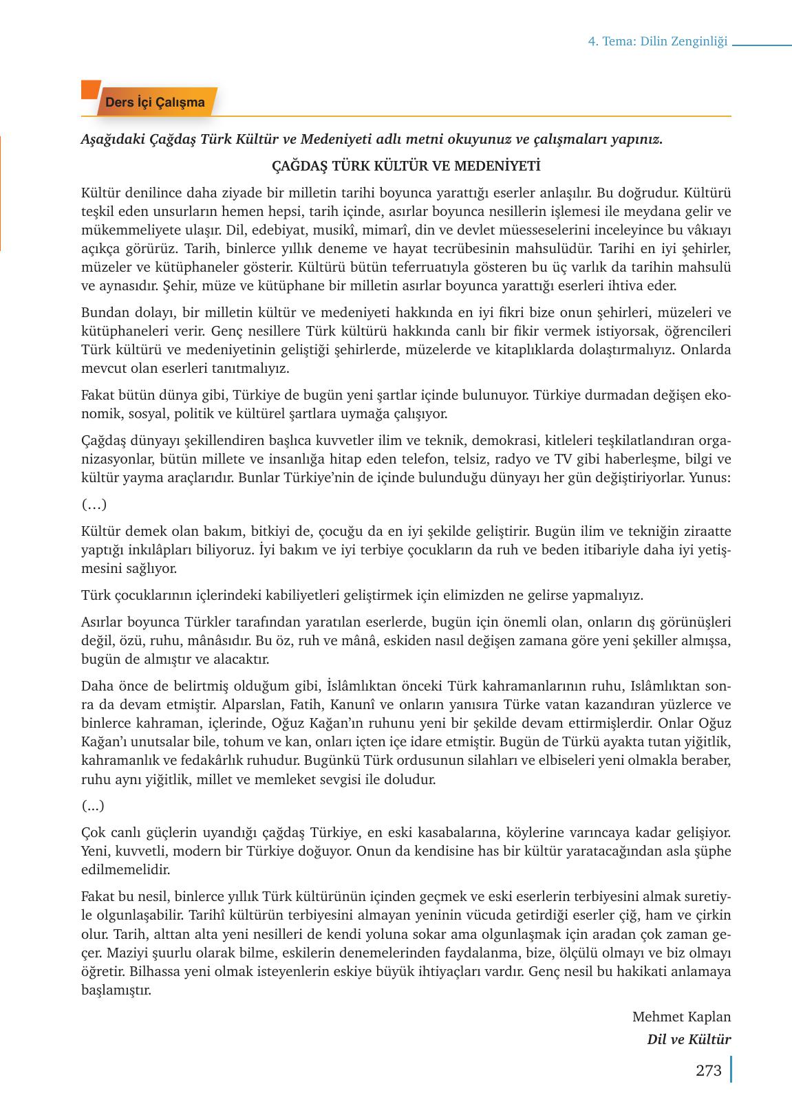 9. Sınıf Meb Yayınları Türk Dili Ve Edebiyatı Ders Kitabı Sayfa 273 Cevapları 9. Sınıf Meb Yayınları Türk Dili Ve Edebiyatı Ders Kitabı Sayfa 273 Cevapları