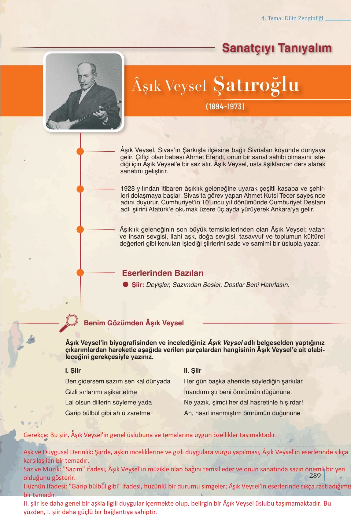 9. Sınıf Meb Yayınları Türk Dili Ve Edebiyatı Ders Kitabı Sayfa 289 Cevapları