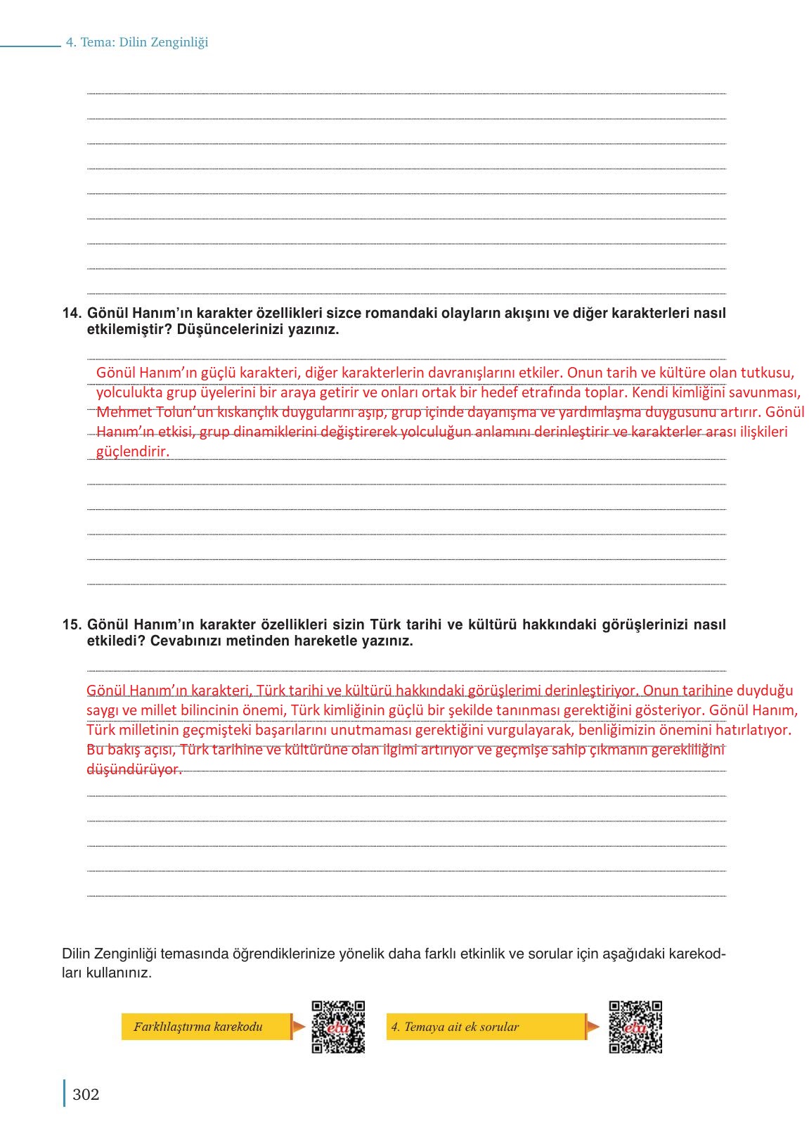9. Sınıf Meb Yayınları Türk Dili Ve Edebiyatı Ders Kitabı Sayfa 302 Cevapları