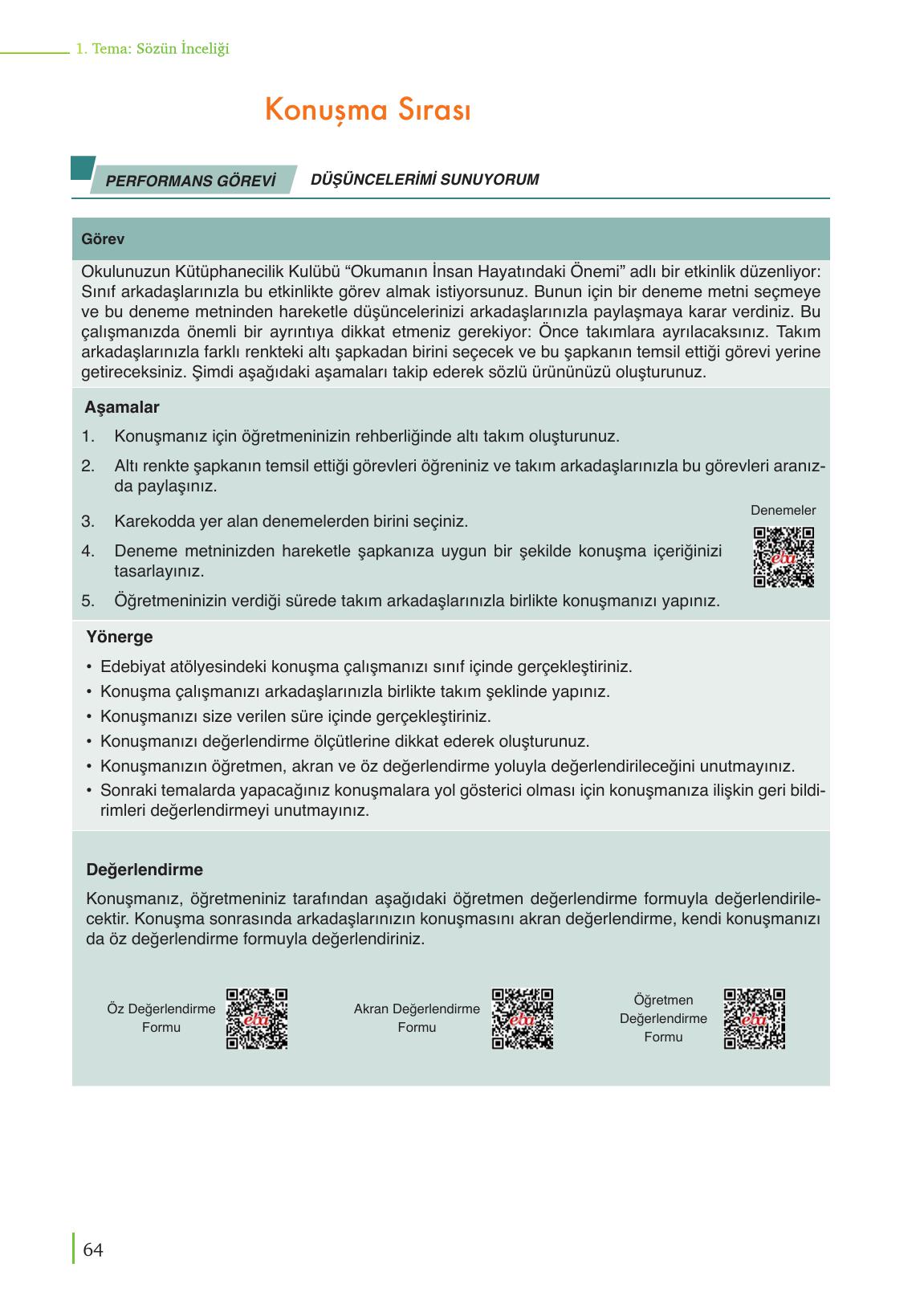 9. Sınıf Meb Yayınları Türk Dili Ve Edebiyatı Ders Kitabı Sayfa 64 Cevapları 9. Sınıf Meb Yayınları Türk Dili Ve Edebiyatı Ders Kitabı Sayfa 64 Cevapları