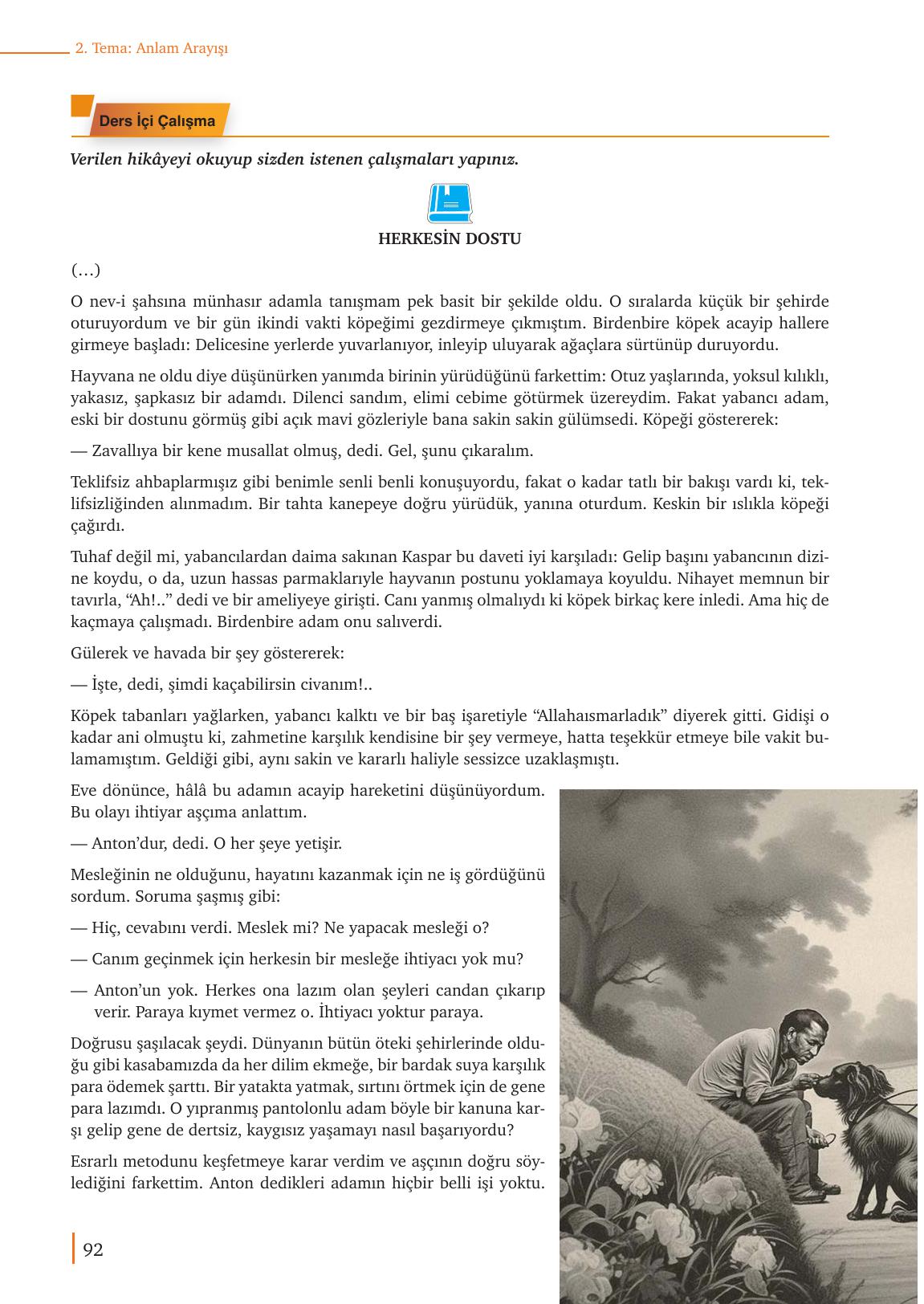 9. Sınıf Meb Yayınları Türk Dili Ve Edebiyatı Ders Kitabı Sayfa 92 Cevapları