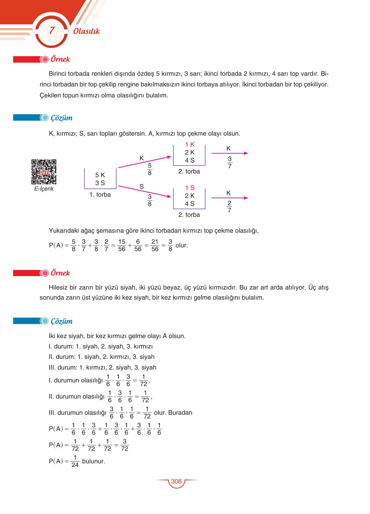 11. Sınıf Sdr Dikey Yayıncılık Matematik Ders Kitabı Sayfa 308 Cevapları