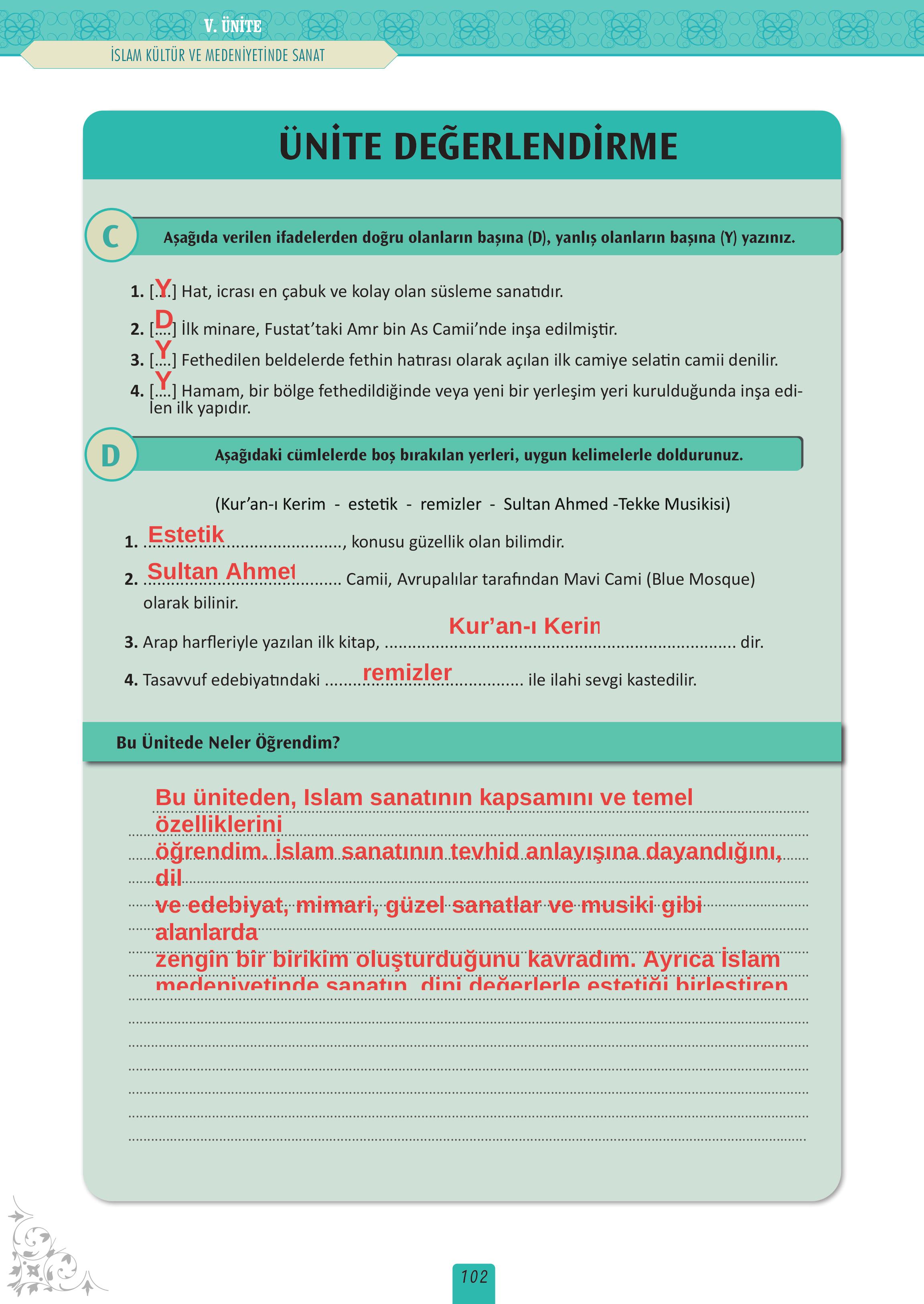 12. Sınıf Meb Yayınları İslam Kültür Ve Medeniyeti Ders Kitabı Sayfa 102 Cevapları 12. Sınıf Meb Yayınları İslam Kültür Ve Medeniyeti Ders Kitabı Sayfa 102 Cevapları