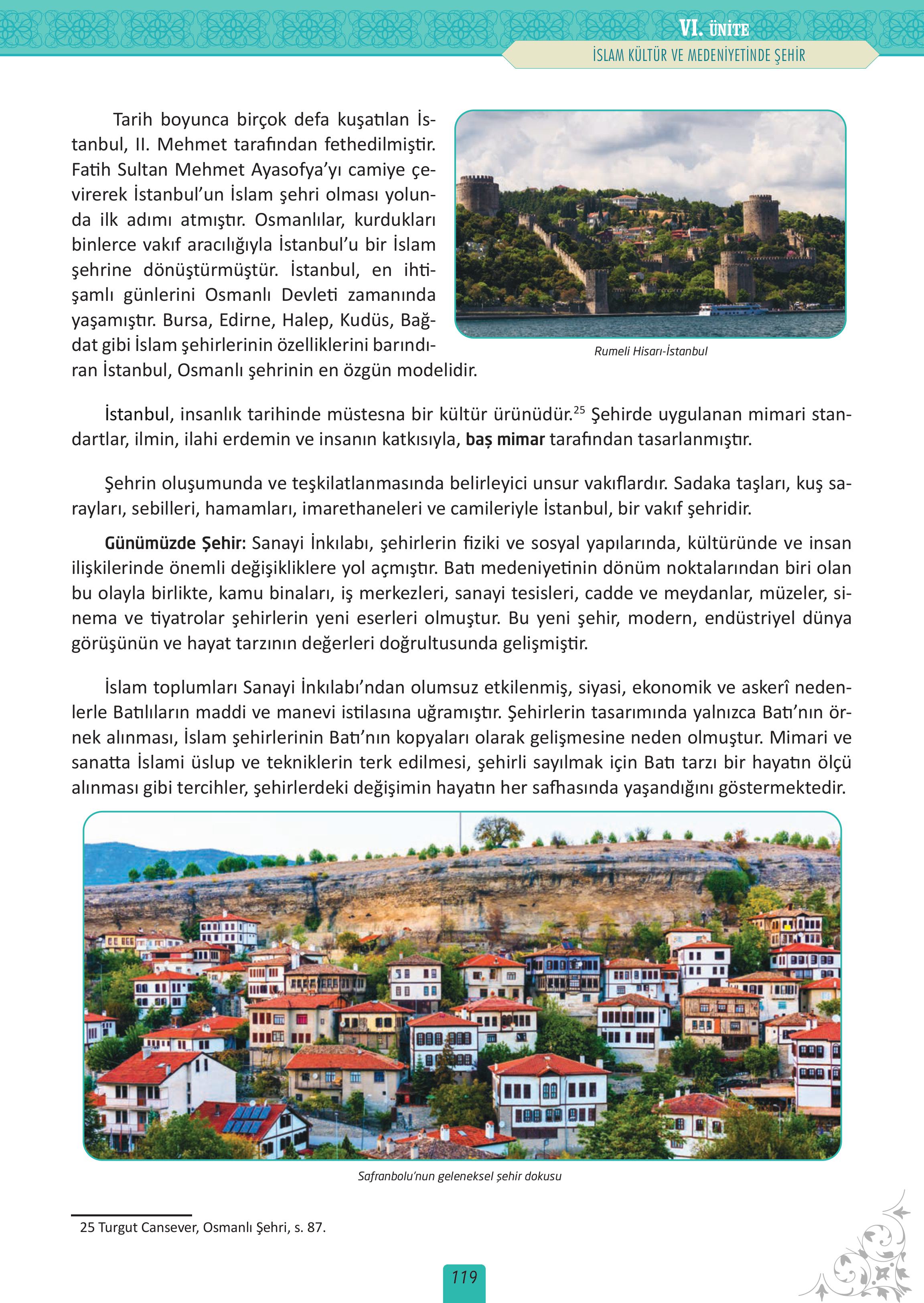 12. Sınıf Meb Yayınları İslam Kültür Ve Medeniyeti Ders Kitabı Sayfa 119 Cevapları