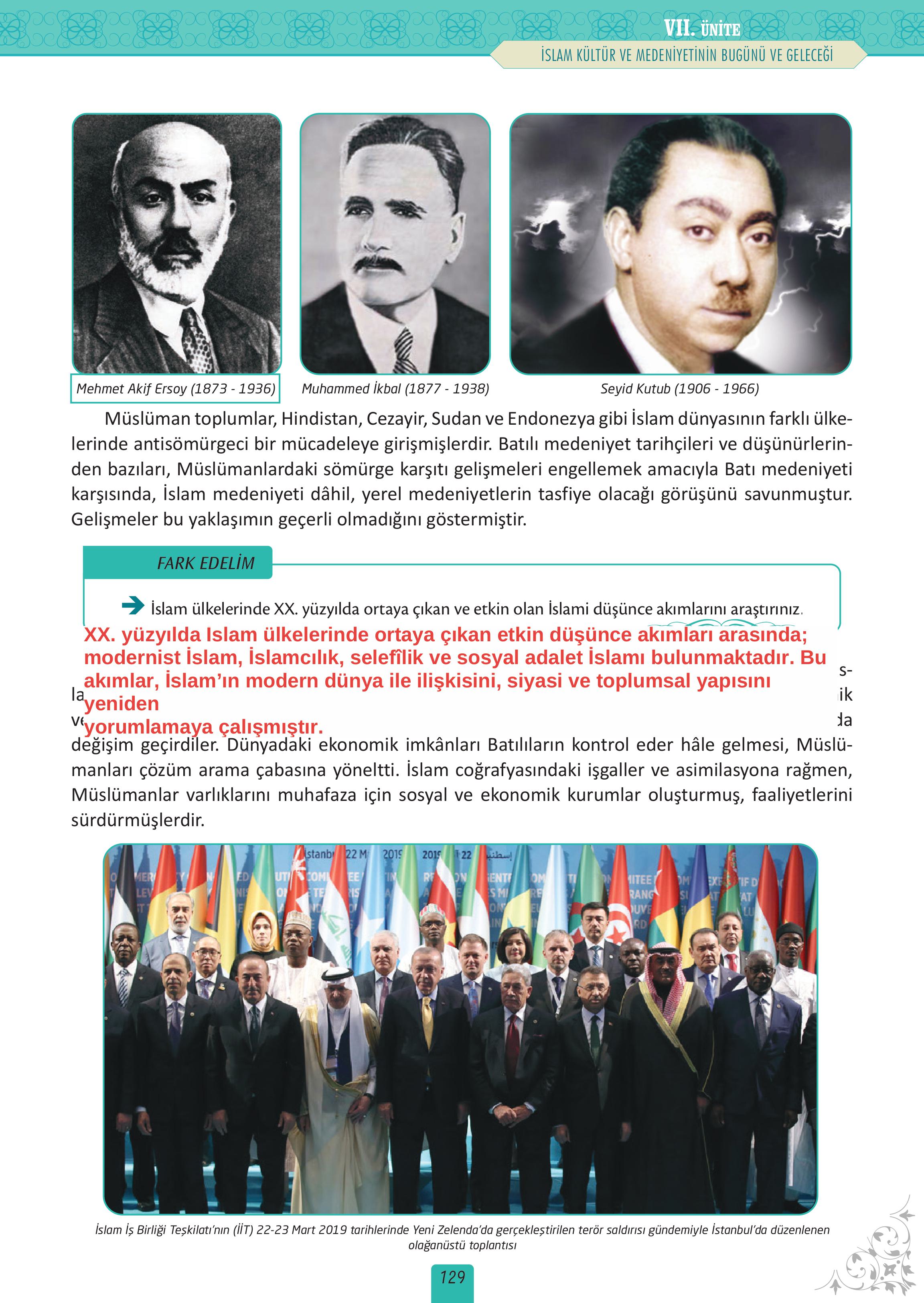 12. Sınıf Meb Yayınları İslam Kültür Ve Medeniyeti Ders Kitabı Sayfa 129 Cevapları