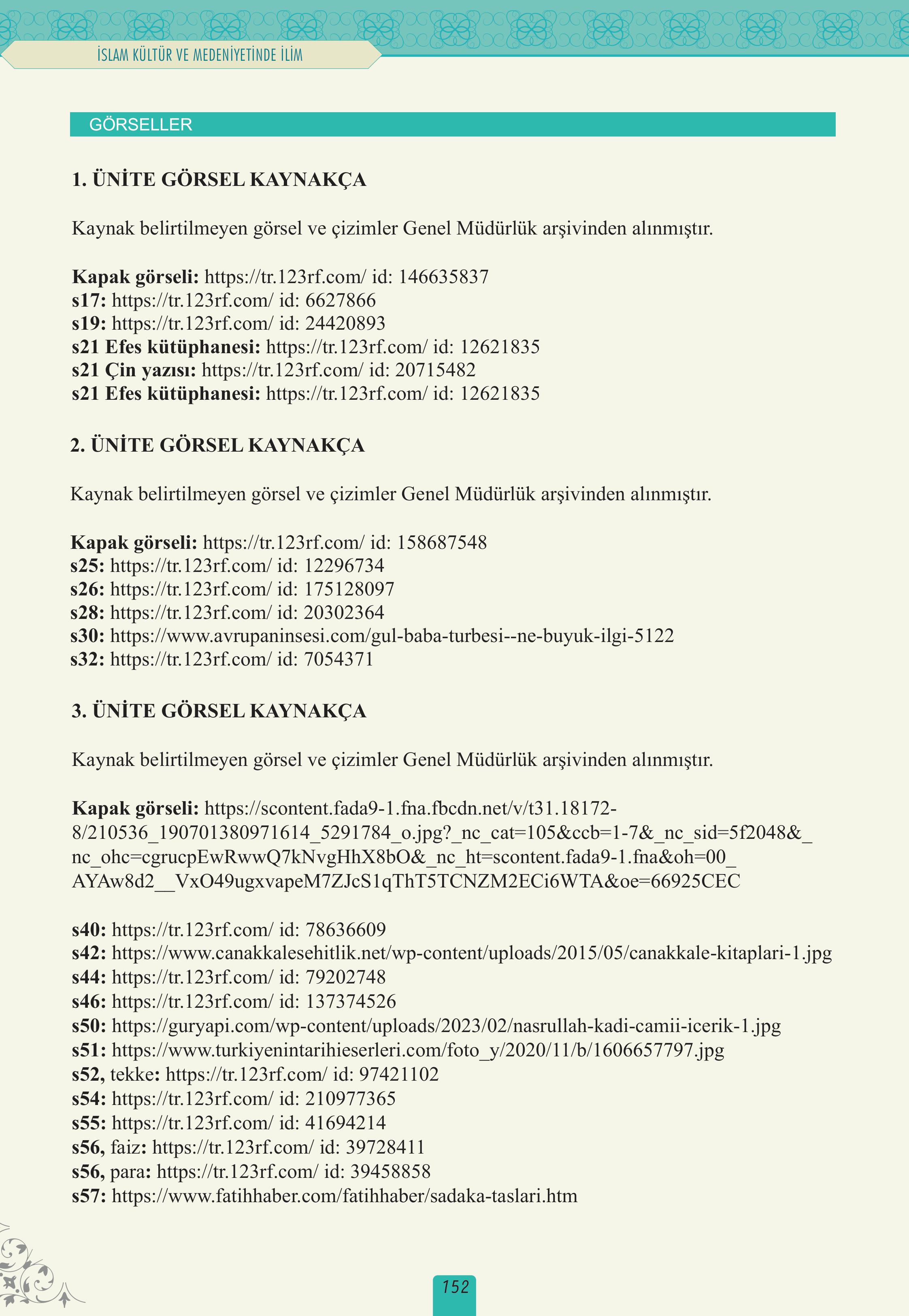 12. Sınıf Meb Yayınları İslam Kültür Ve Medeniyeti Ders Kitabı Sayfa 152 Cevapları