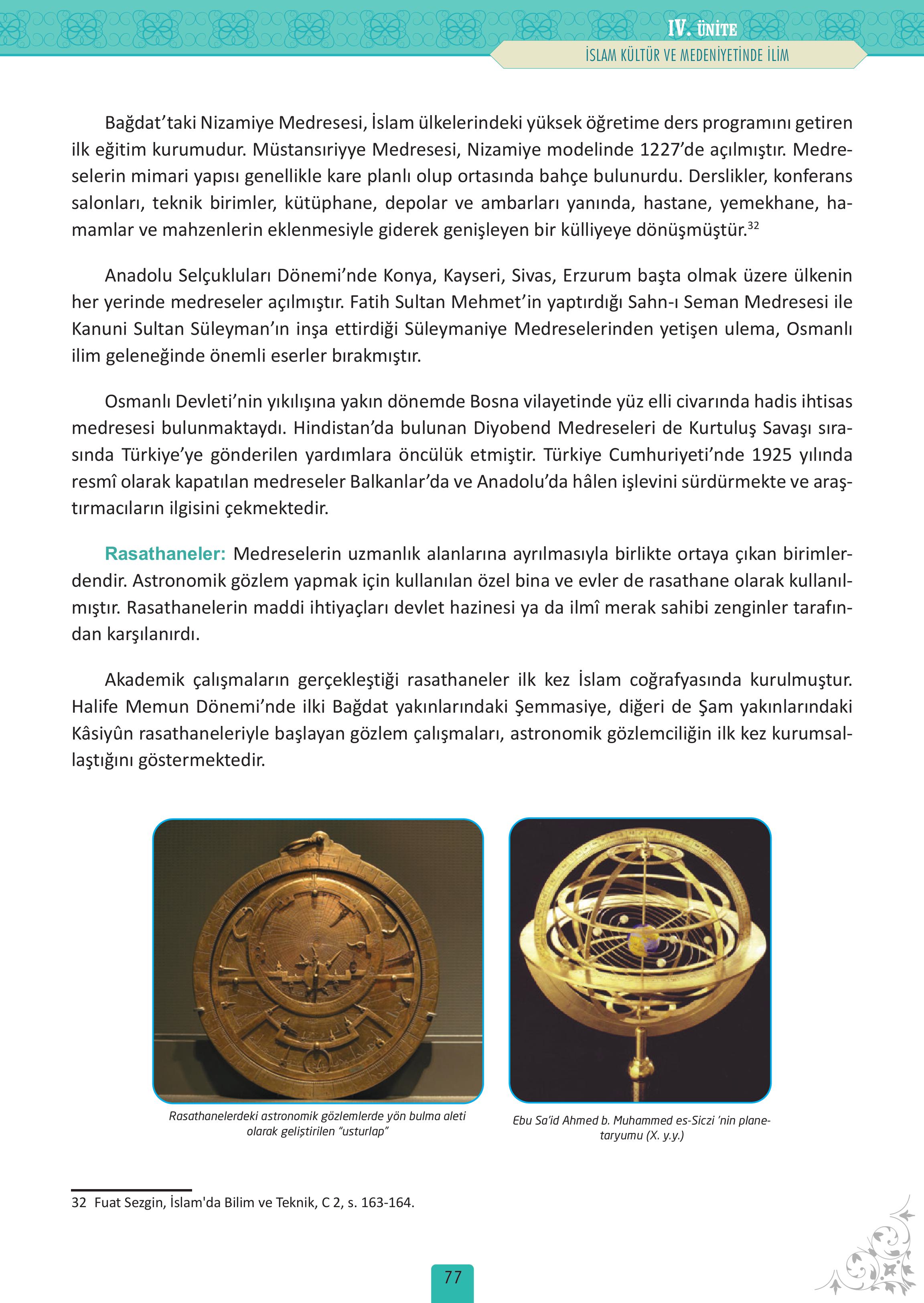 12. Sınıf Meb Yayınları İslam Kültür Ve Medeniyeti Ders Kitabı Sayfa 77 Cevapları