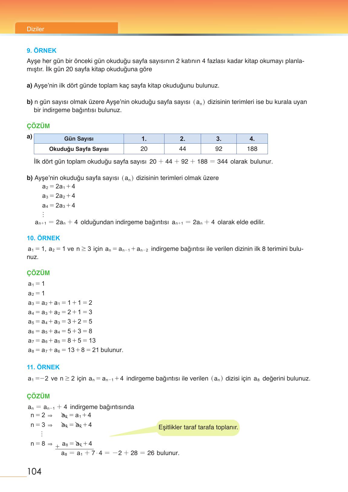 12. Sınıf Meb Yayınları Matematik Ders Kitabı Sayfa 104 Cevapları