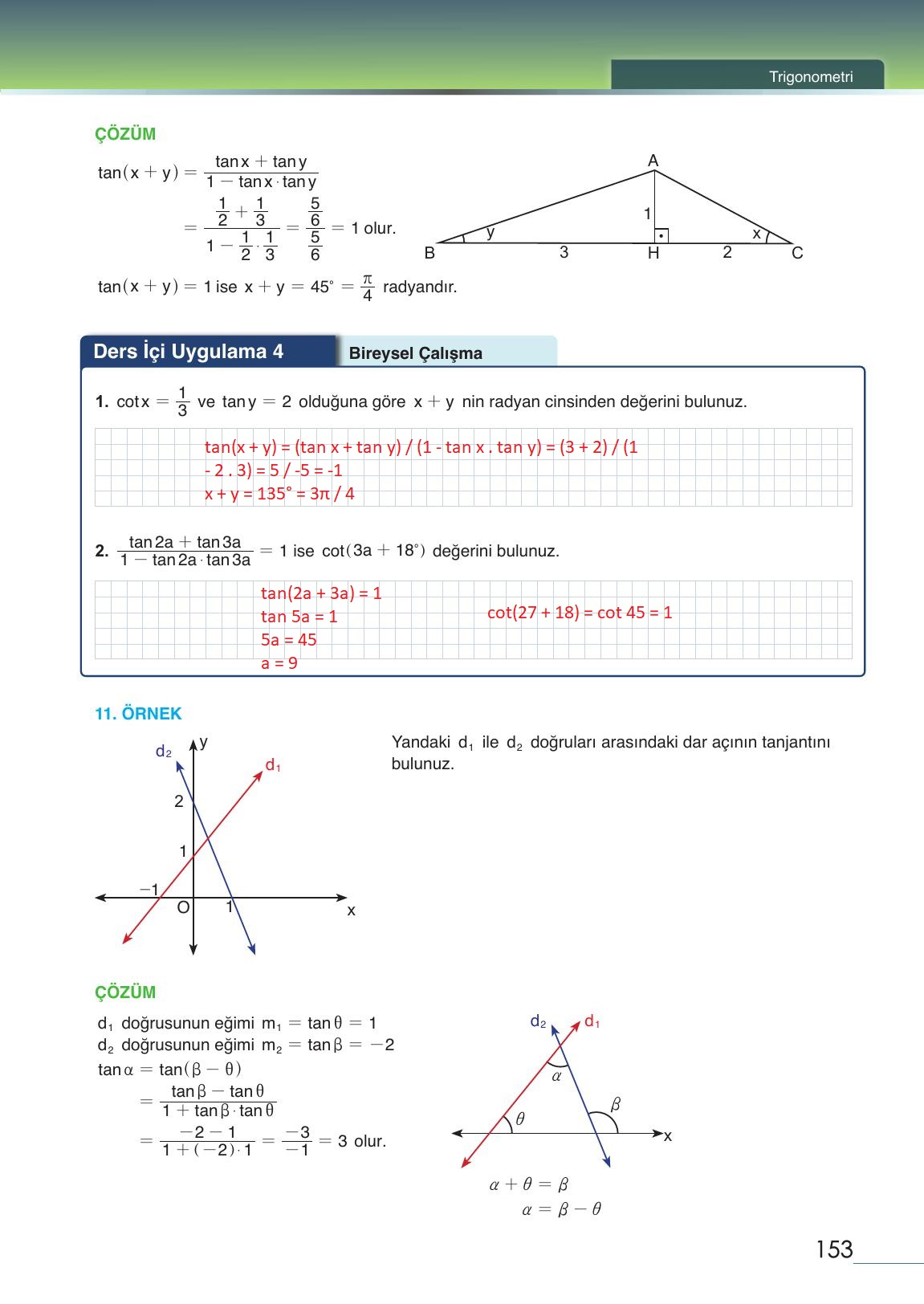 12. Sınıf Meb Yayınları Matematik Ders Kitabı Sayfa 153 Cevapları