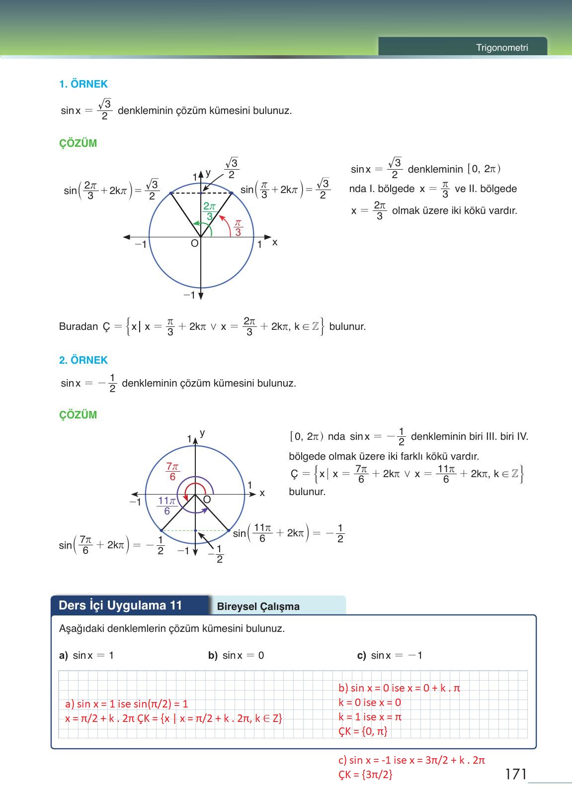 12. Sınıf Meb Yayınları Matematik Ders Kitabı Sayfa 171 Cevapları