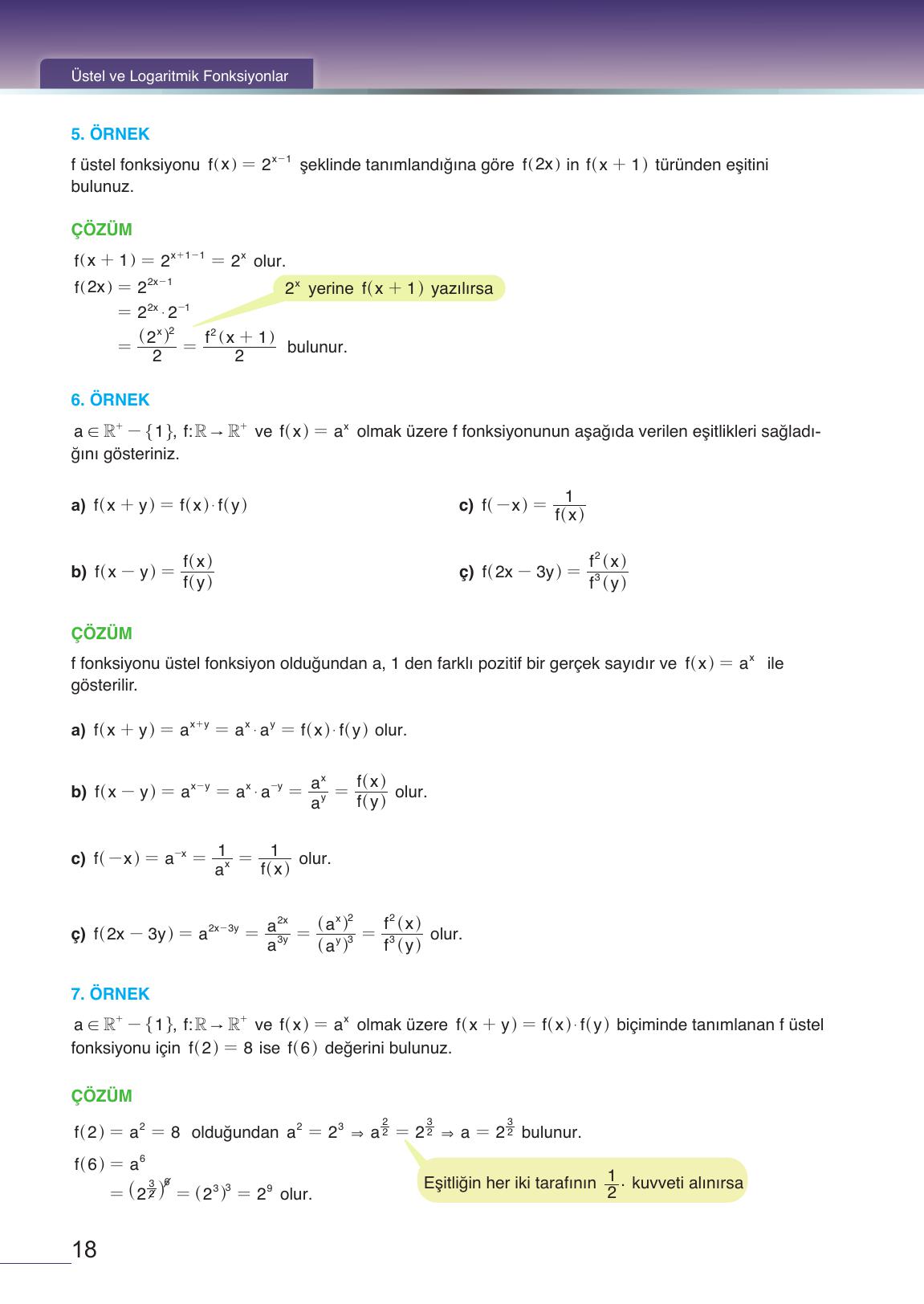 12. Sınıf Meb Yayınları Matematik Ders Kitabı Sayfa 18 Cevapları