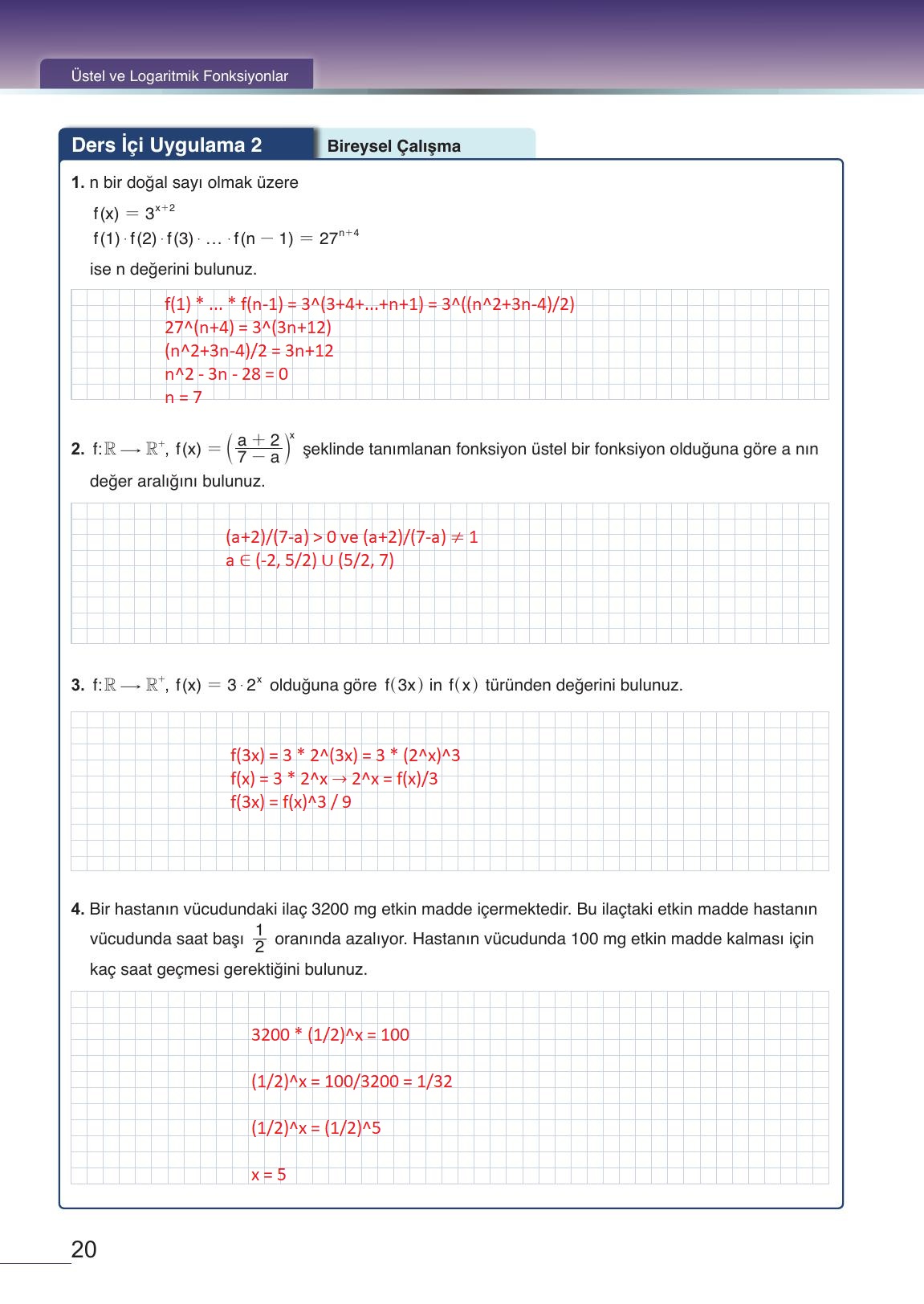12. Sınıf Meb Yayınları Matematik Ders Kitabı Sayfa 20 Cevapları
