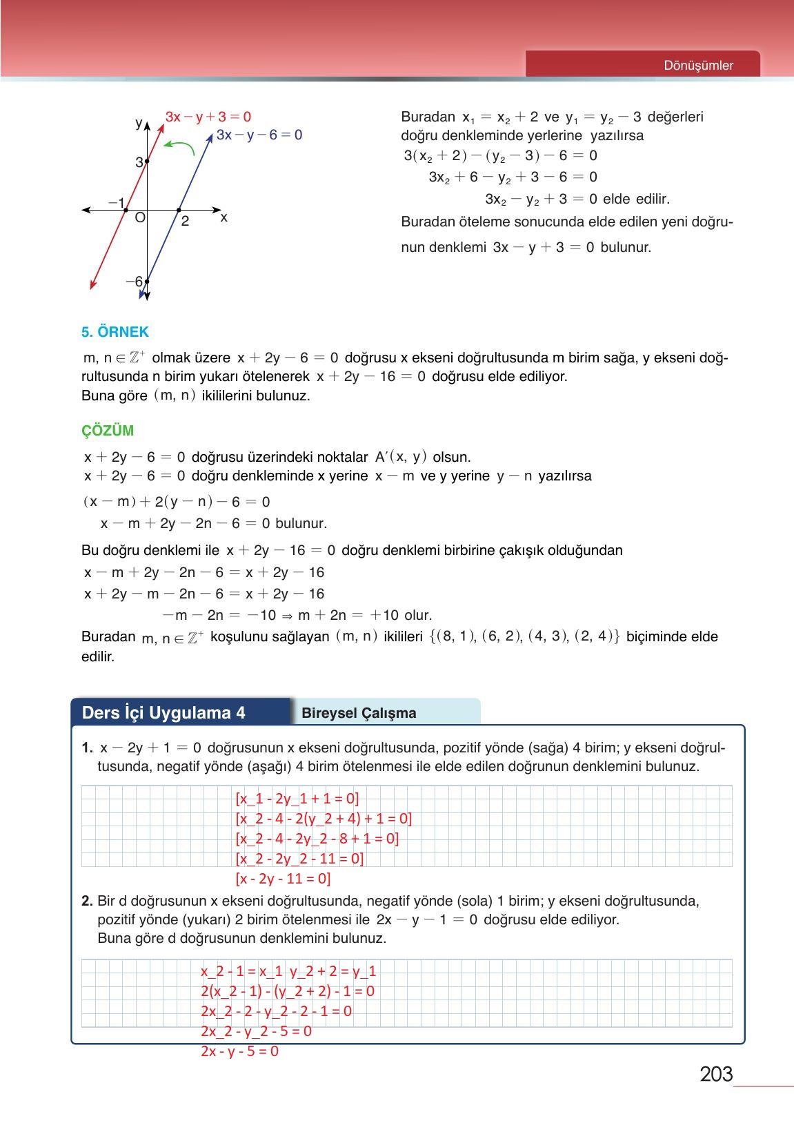 12. Sınıf Meb Yayınları Matematik Ders Kitabı Sayfa 203 Cevapları