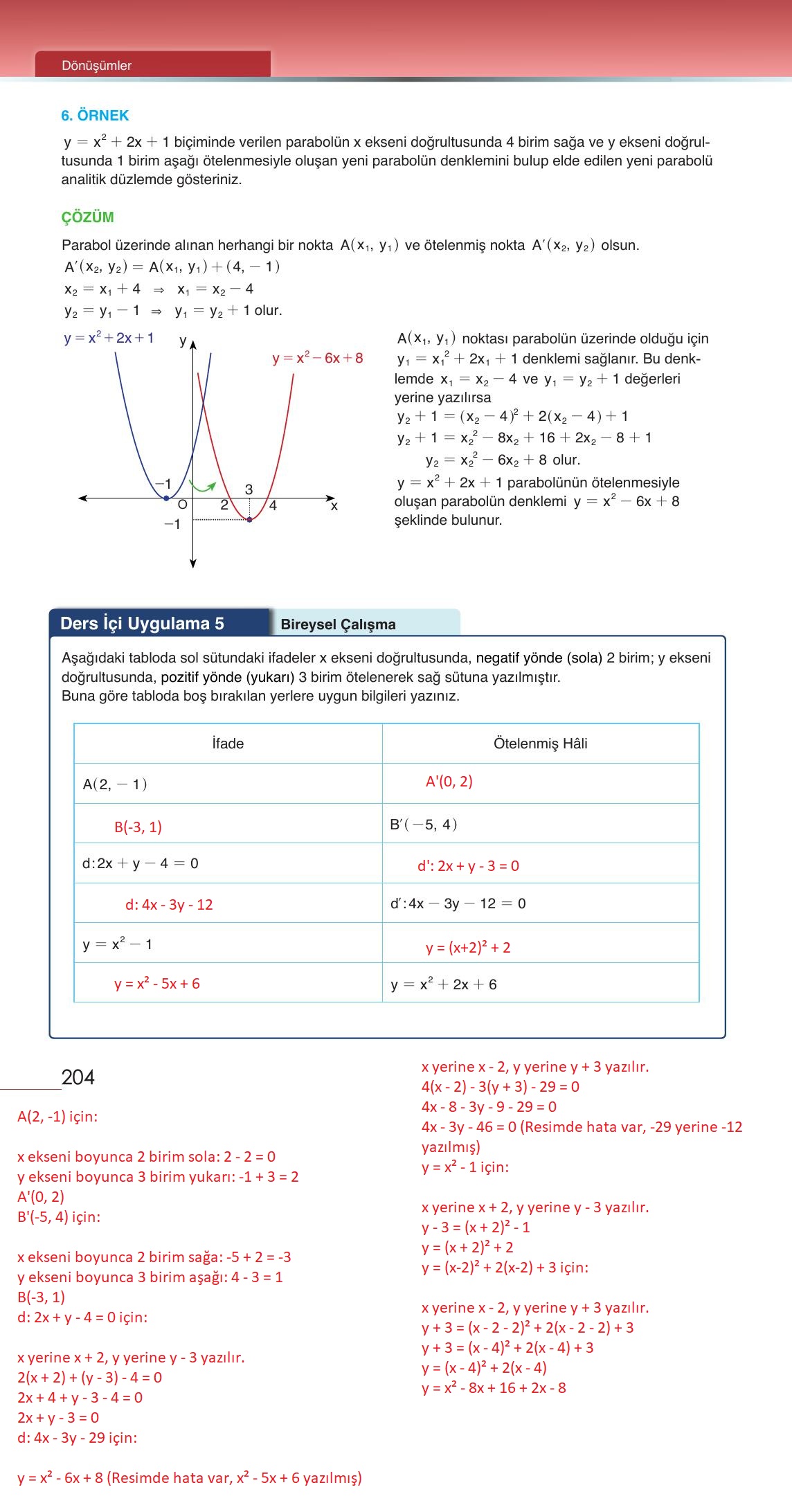 12. Sınıf Meb Yayınları Matematik Ders Kitabı Sayfa 204 Cevapları
