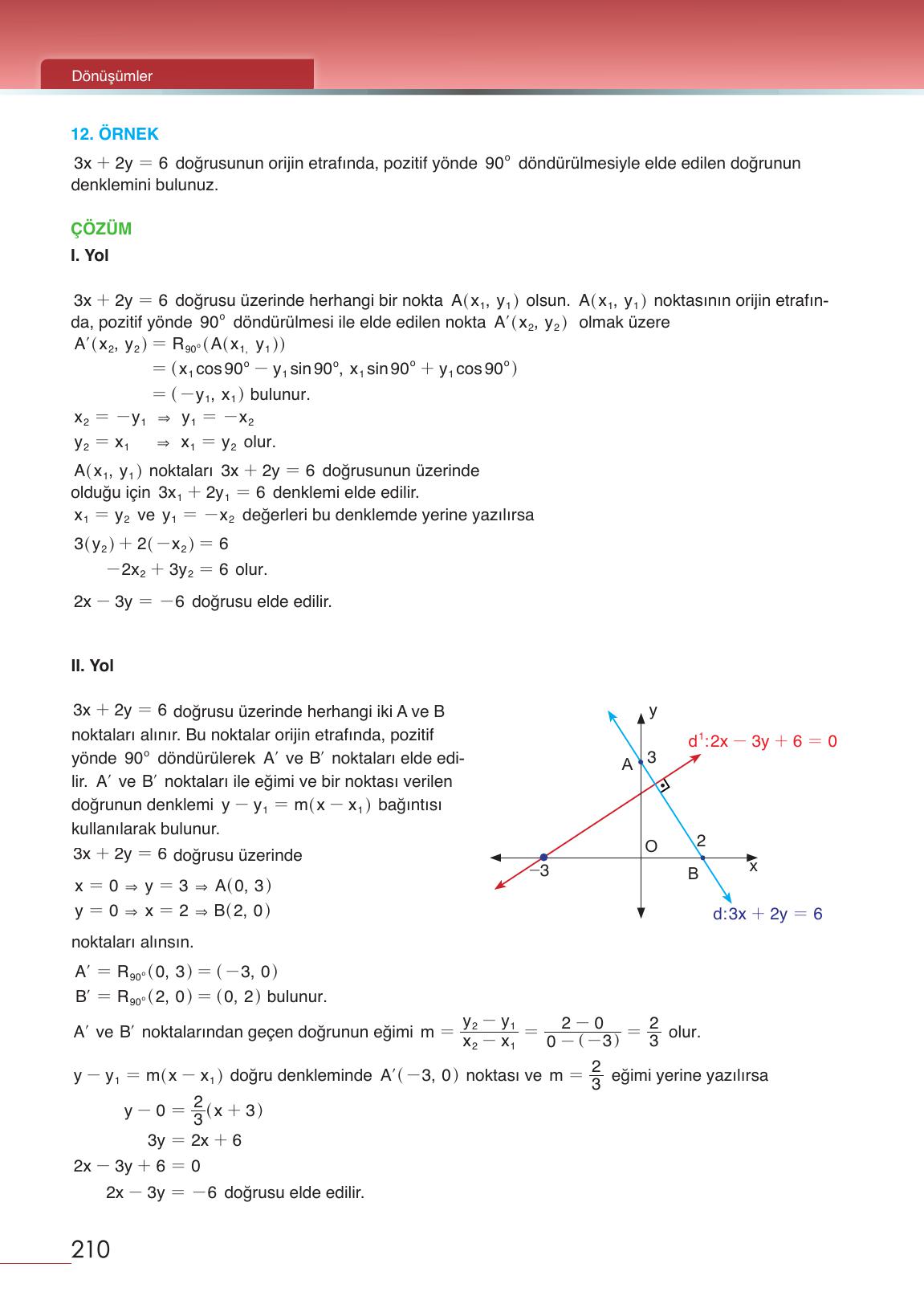 12. Sınıf Meb Yayınları Matematik Ders Kitabı Sayfa 210 Cevapları