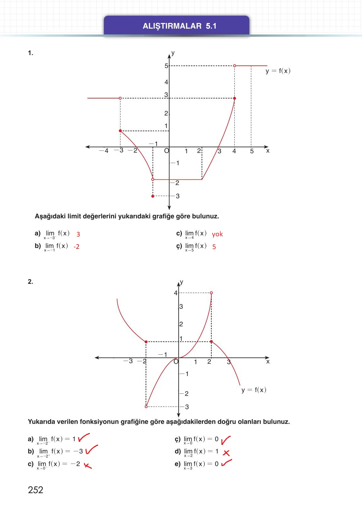 12. Sınıf Meb Yayınları Matematik Ders Kitabı Sayfa 252 Cevapları
