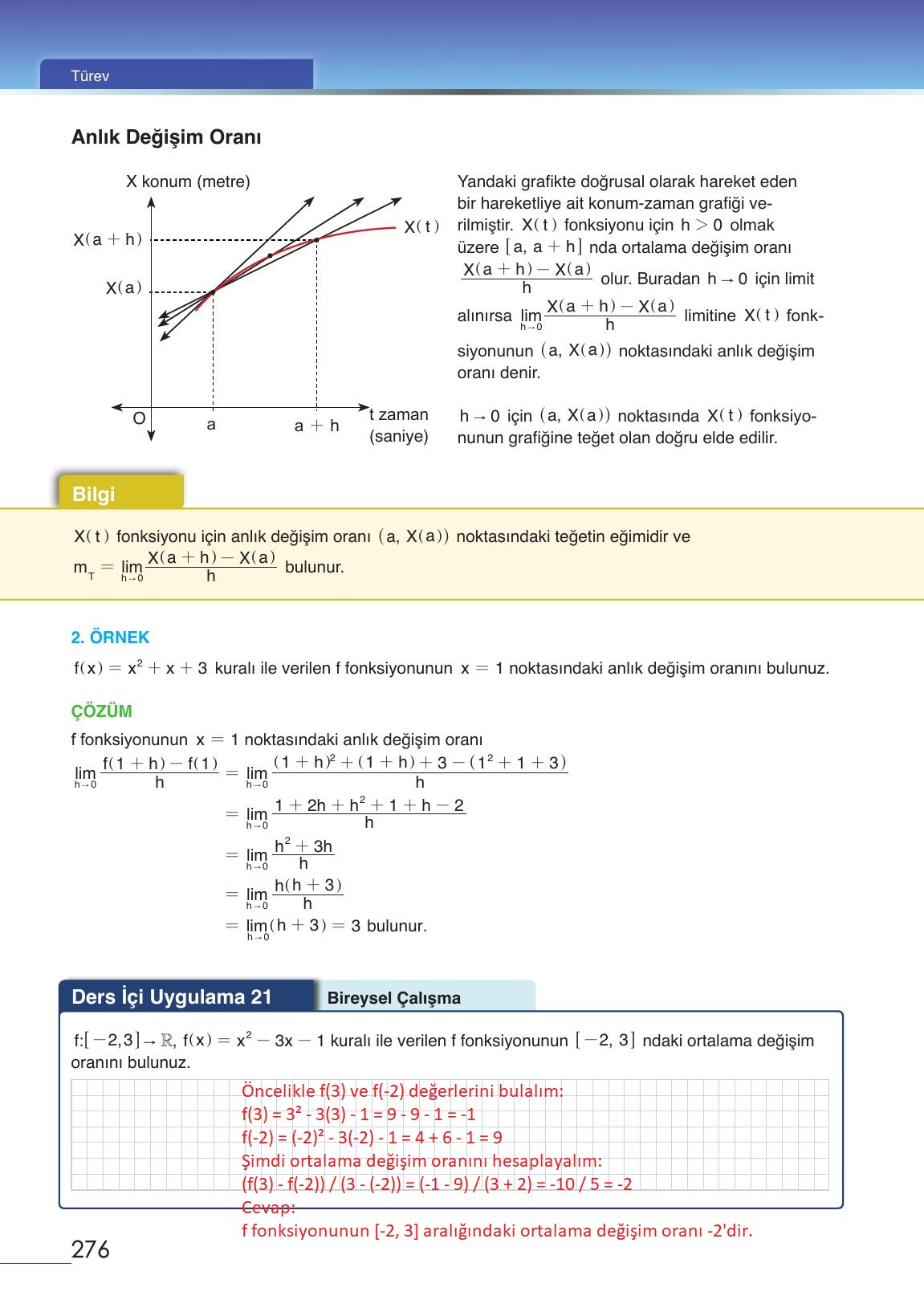 12. Sınıf Meb Yayınları Matematik Ders Kitabı Sayfa 276 Cevapları