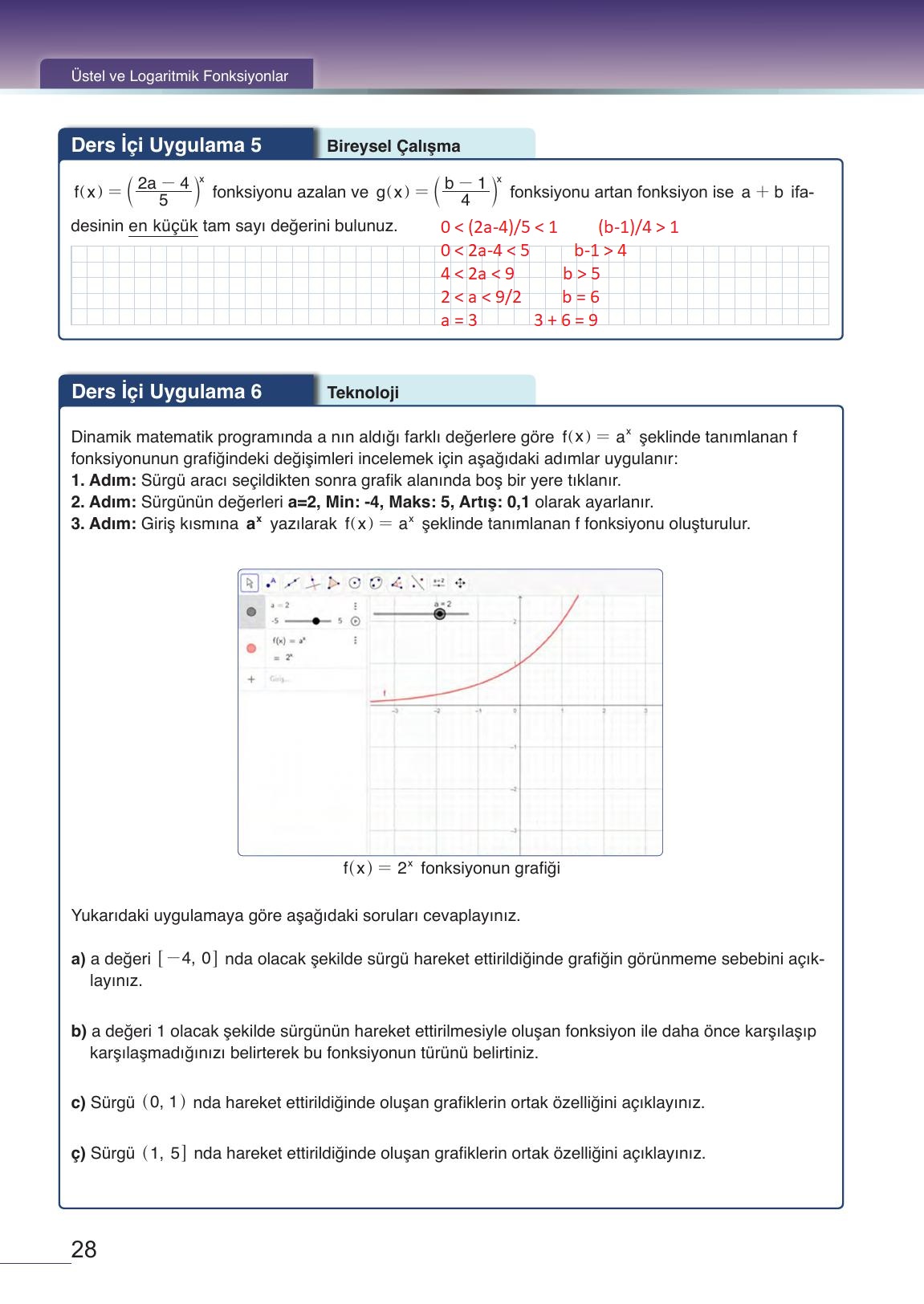 12. Sınıf Meb Yayınları Matematik Ders Kitabı Sayfa 28 Cevapları