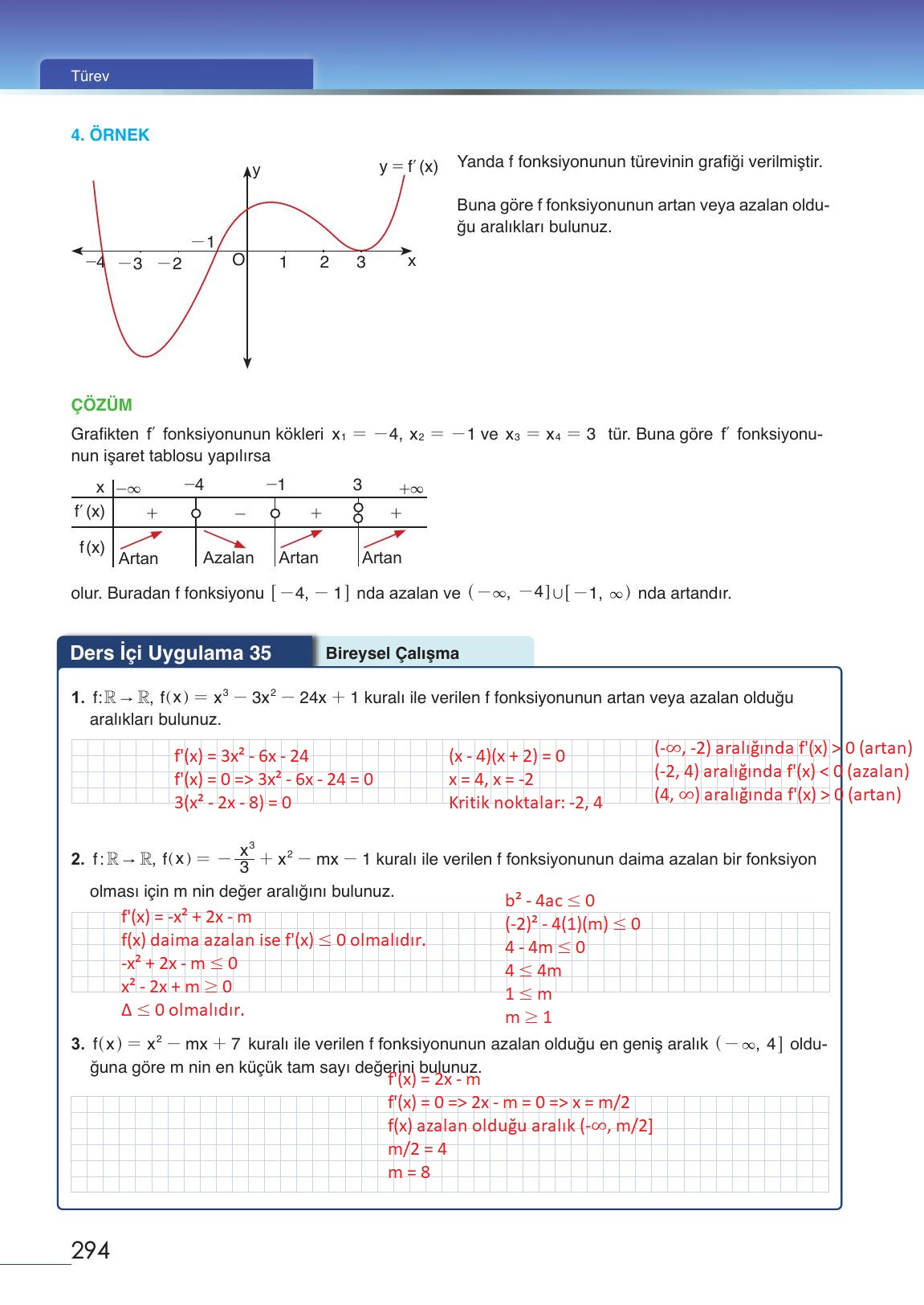 12. Sınıf Meb Yayınları Matematik Ders Kitabı Sayfa 294 Cevapları