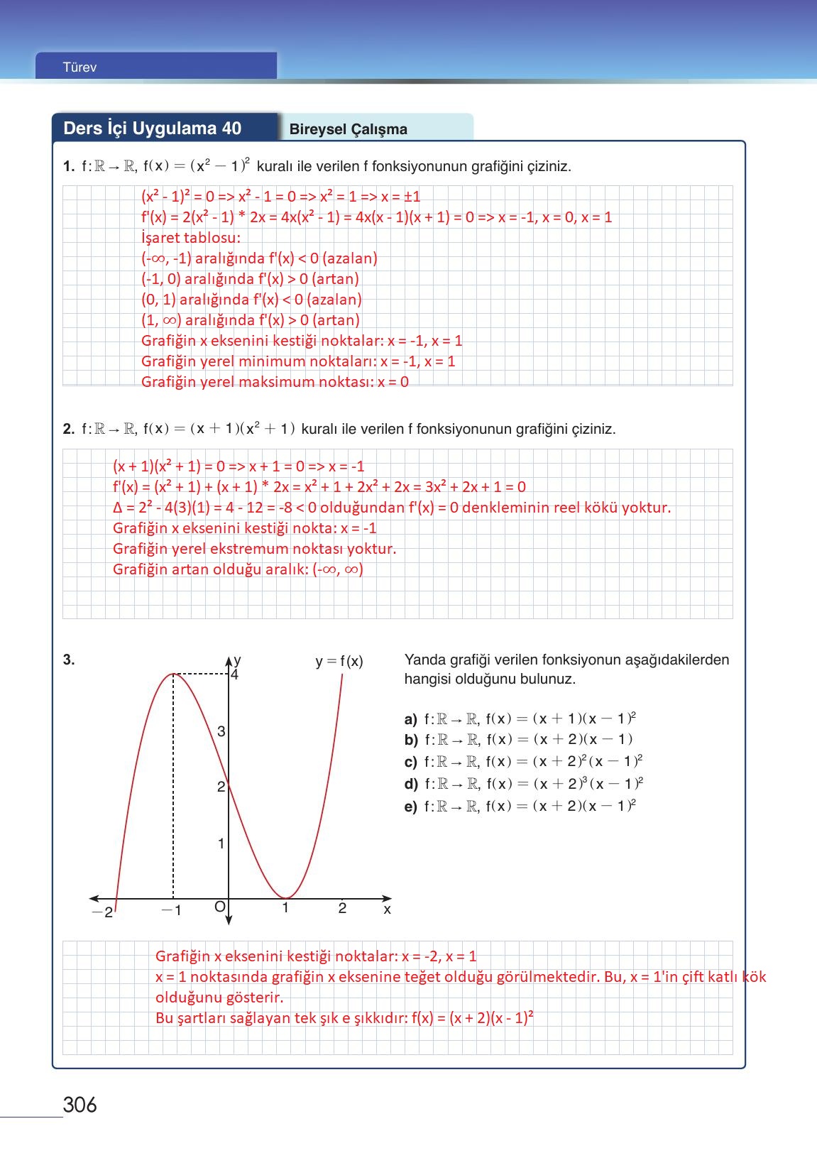 12. Sınıf Meb Yayınları Matematik Ders Kitabı Sayfa 306 Cevapları