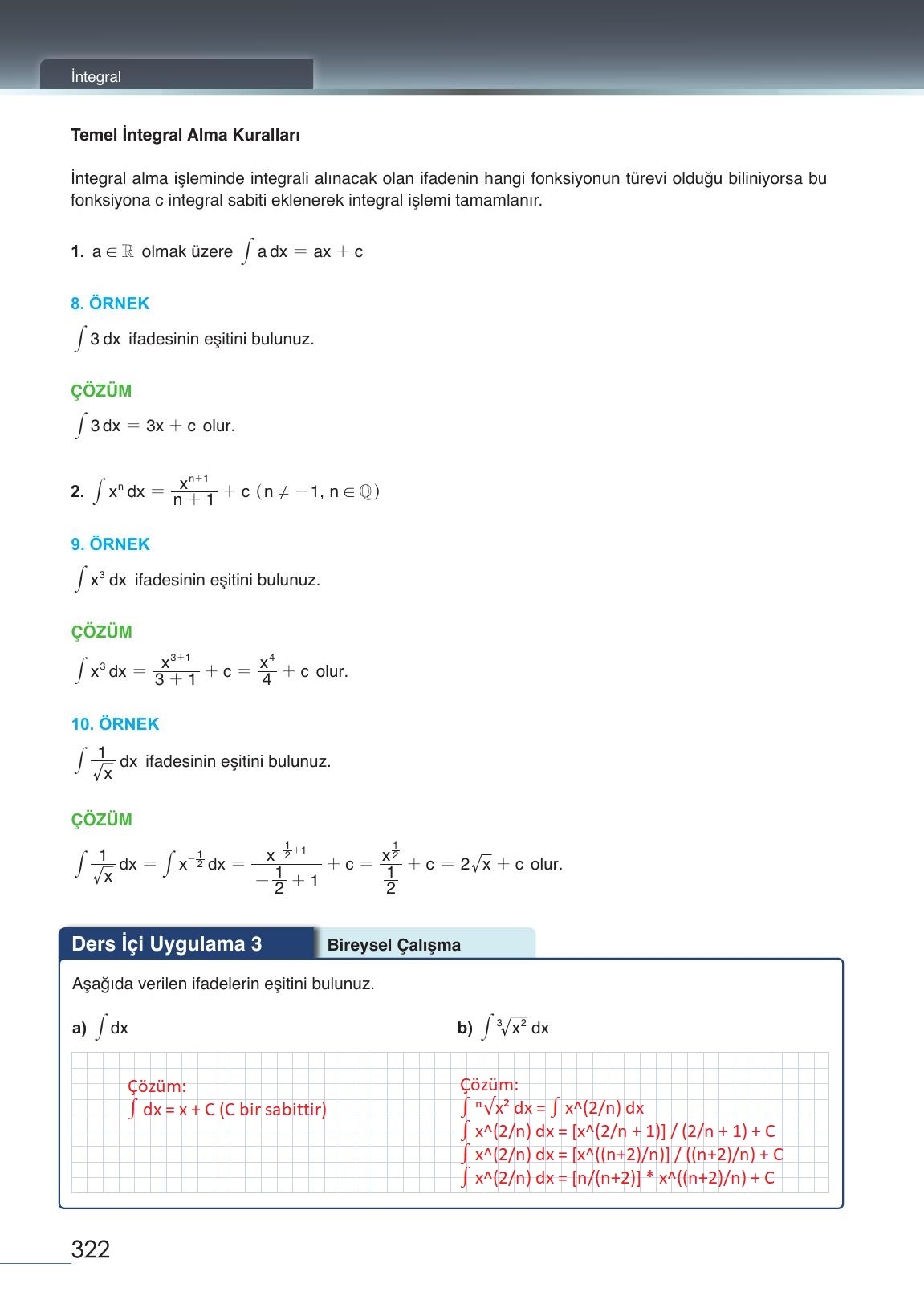 12. Sınıf Meb Yayınları Matematik Ders Kitabı Sayfa 322 Cevapları