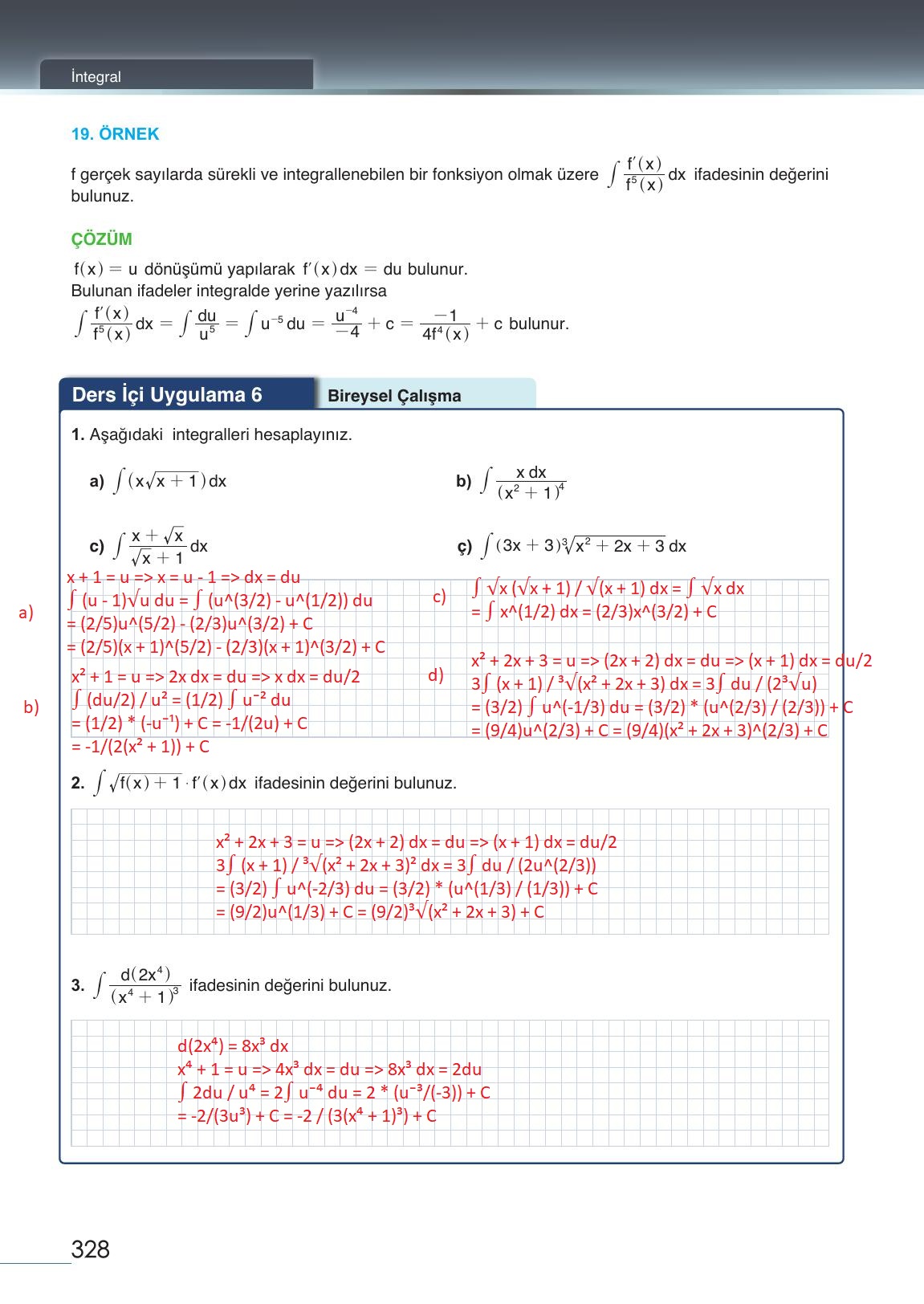 12. Sınıf Meb Yayınları Matematik Ders Kitabı Sayfa 328 Cevapları